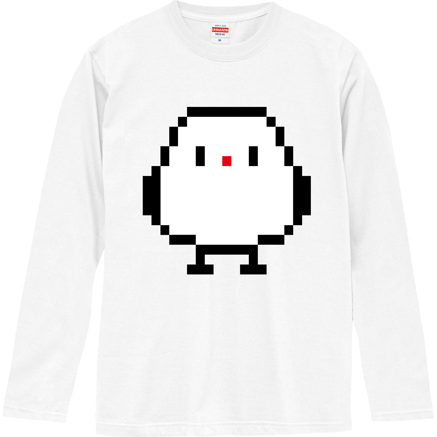 シマエナガ（ドット絵） ロングスリーブTシャツ