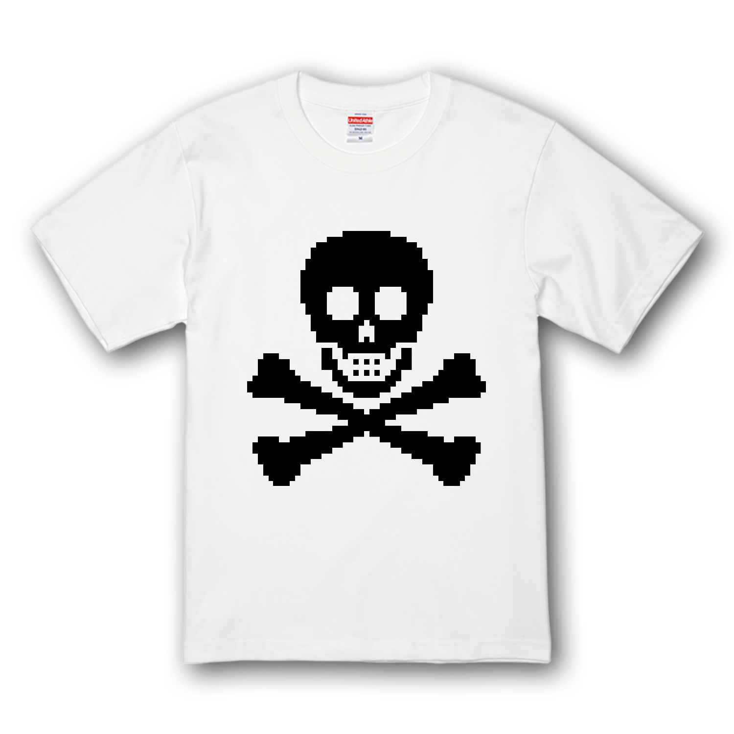 海賊旗ジョリーロジャー(ドット絵)プレミアムTシャツの商品 海賊旗ジョリーロジャー(ドット絵)プレミアムTシャツの商品