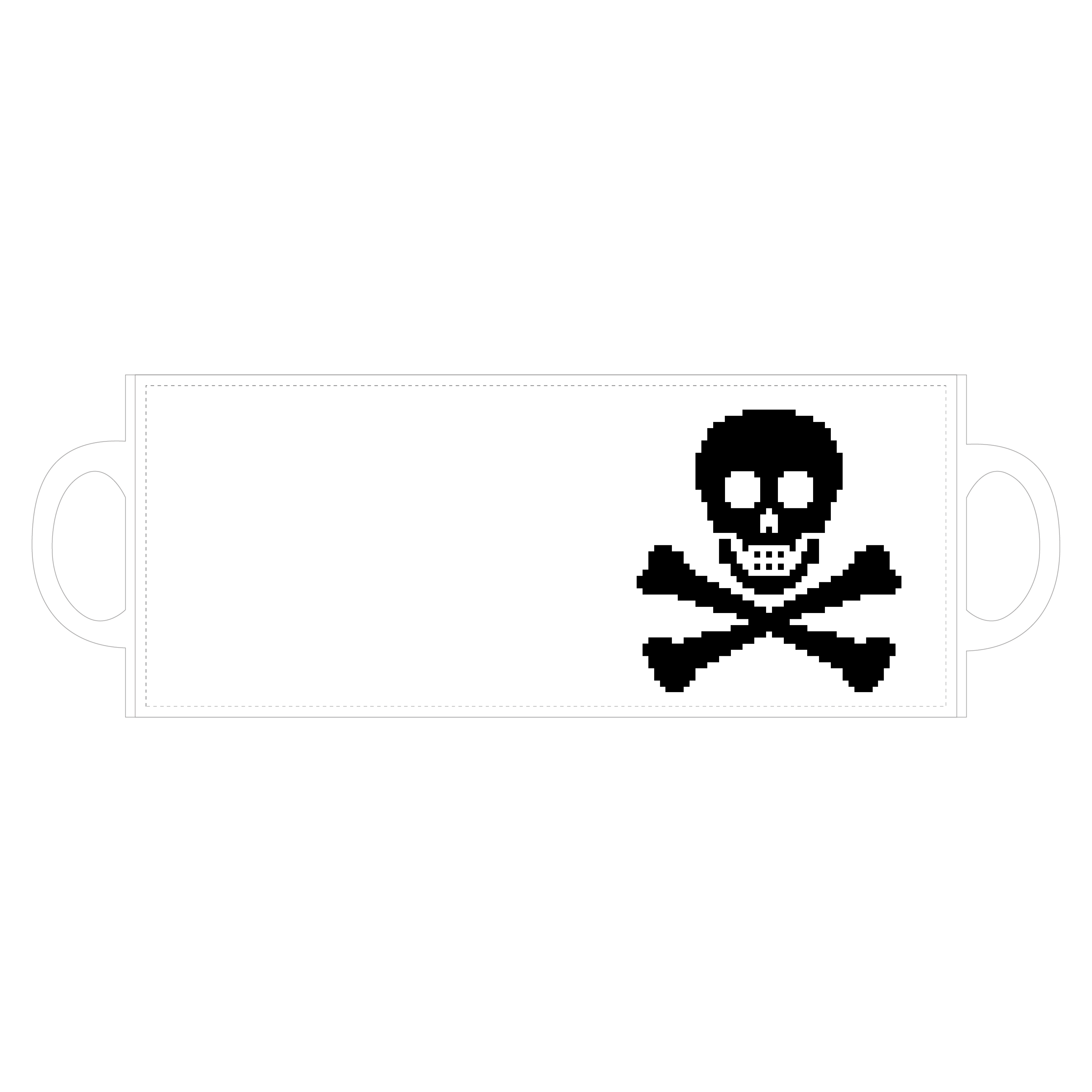 海賊旗ジョリーロジャー（ドット絵） 全面印刷マグカップ