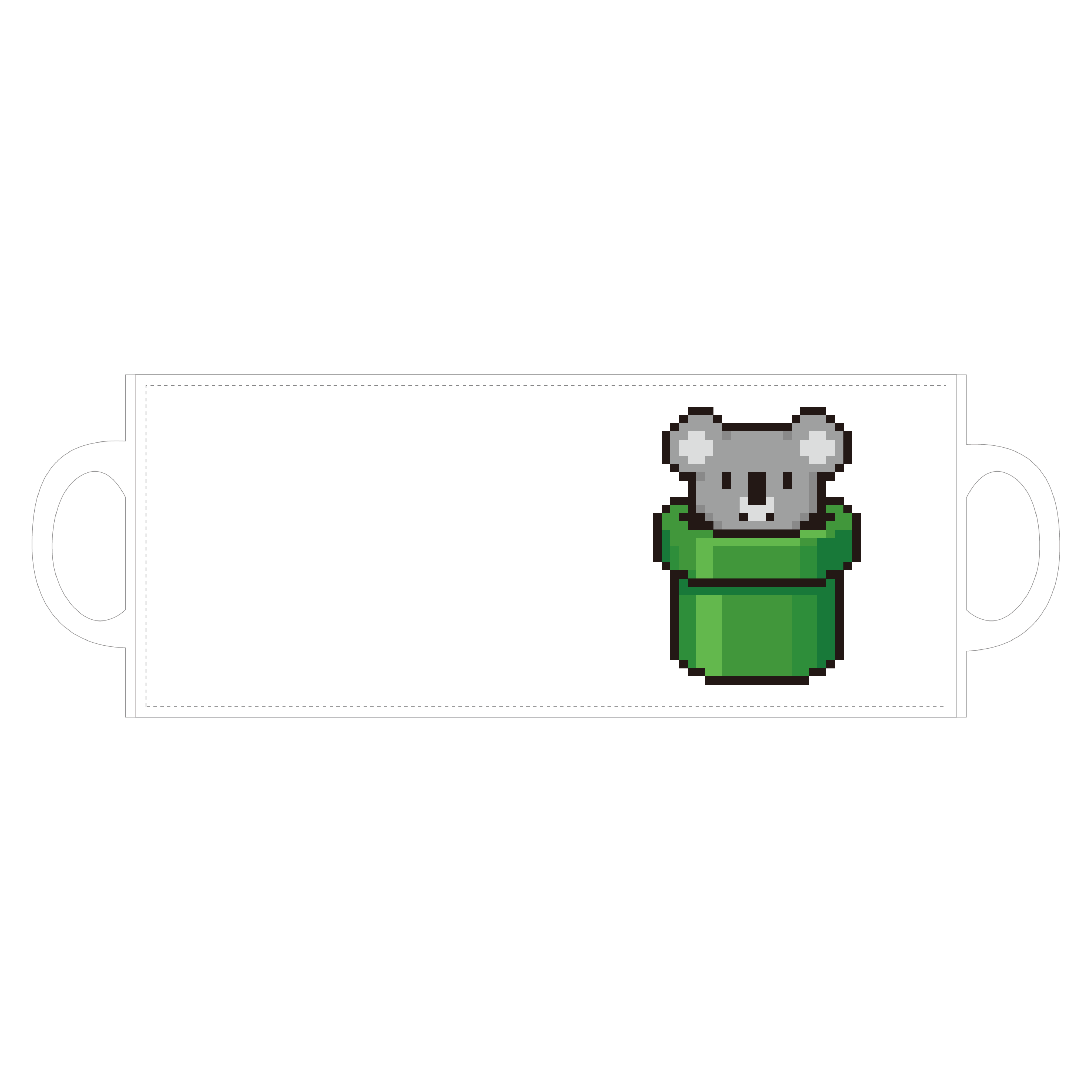 土管からコアラ（ドット絵） 全面印刷マグカップ