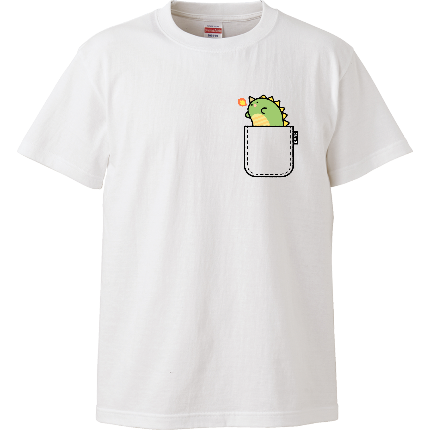 ポケットから恐竜 ハイクオリティーTシャツ
