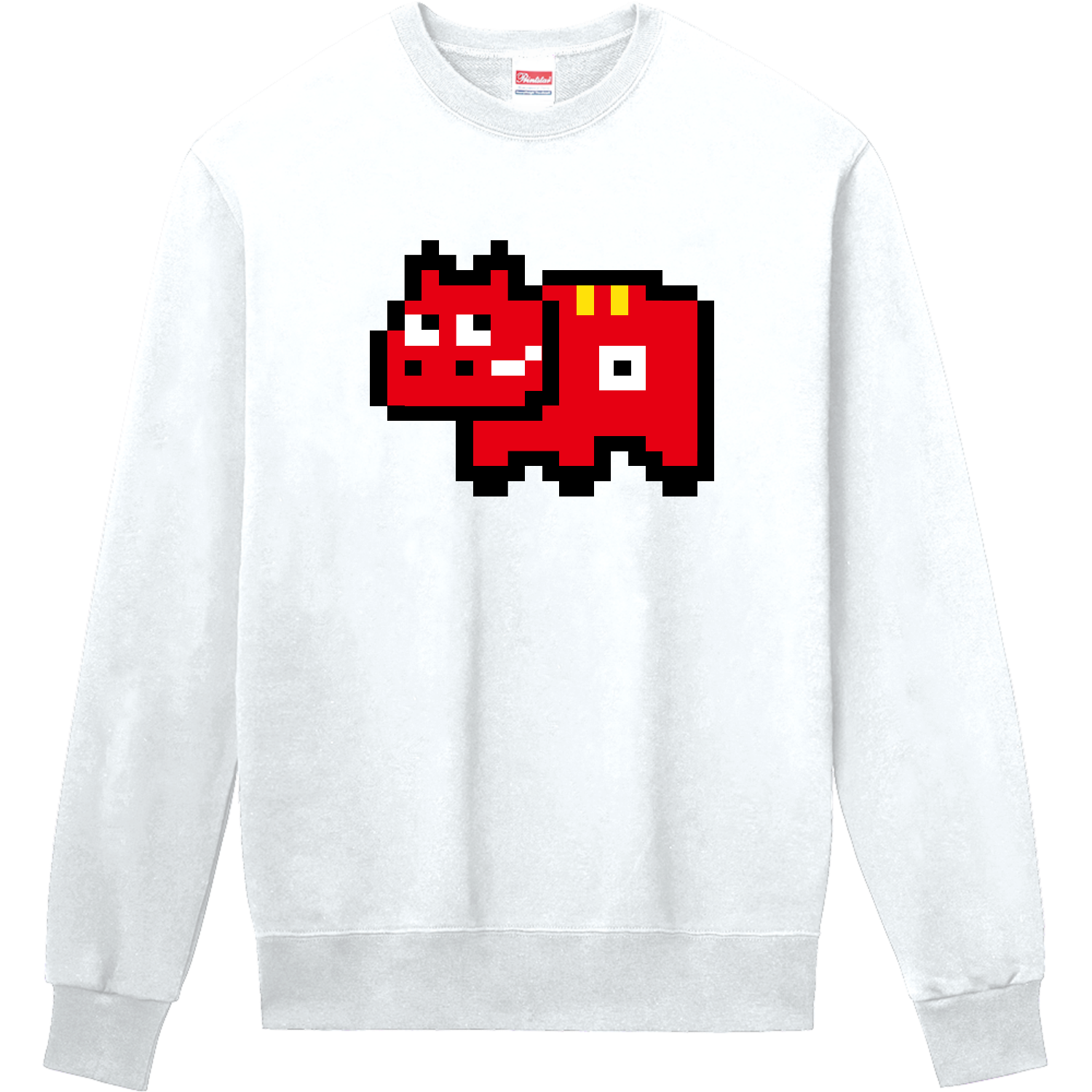 赤ベコ（ドット絵） 長袖Tシャツ｜オノマトピア - オリラボマーケット