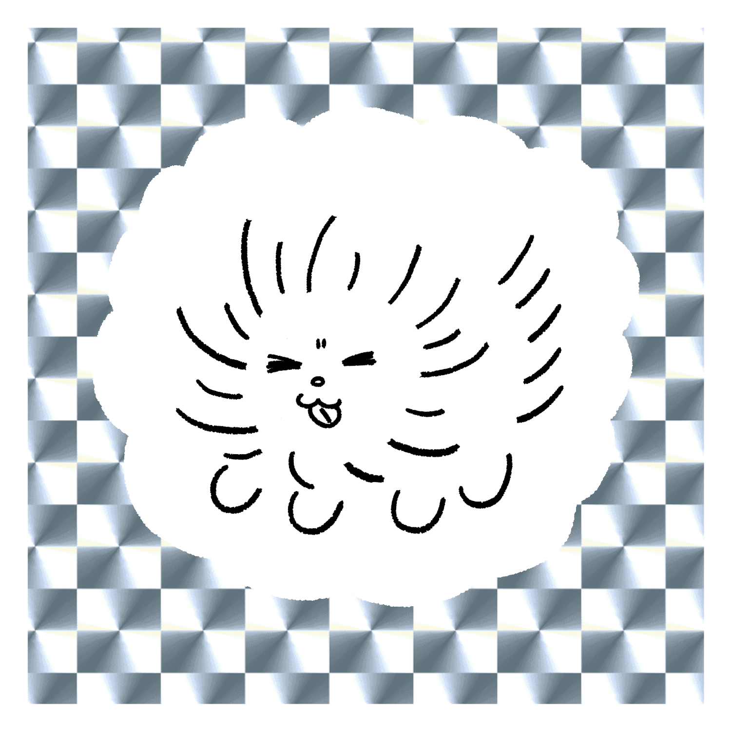 【さく】ポメたいふーん キラキラシール　シルバー