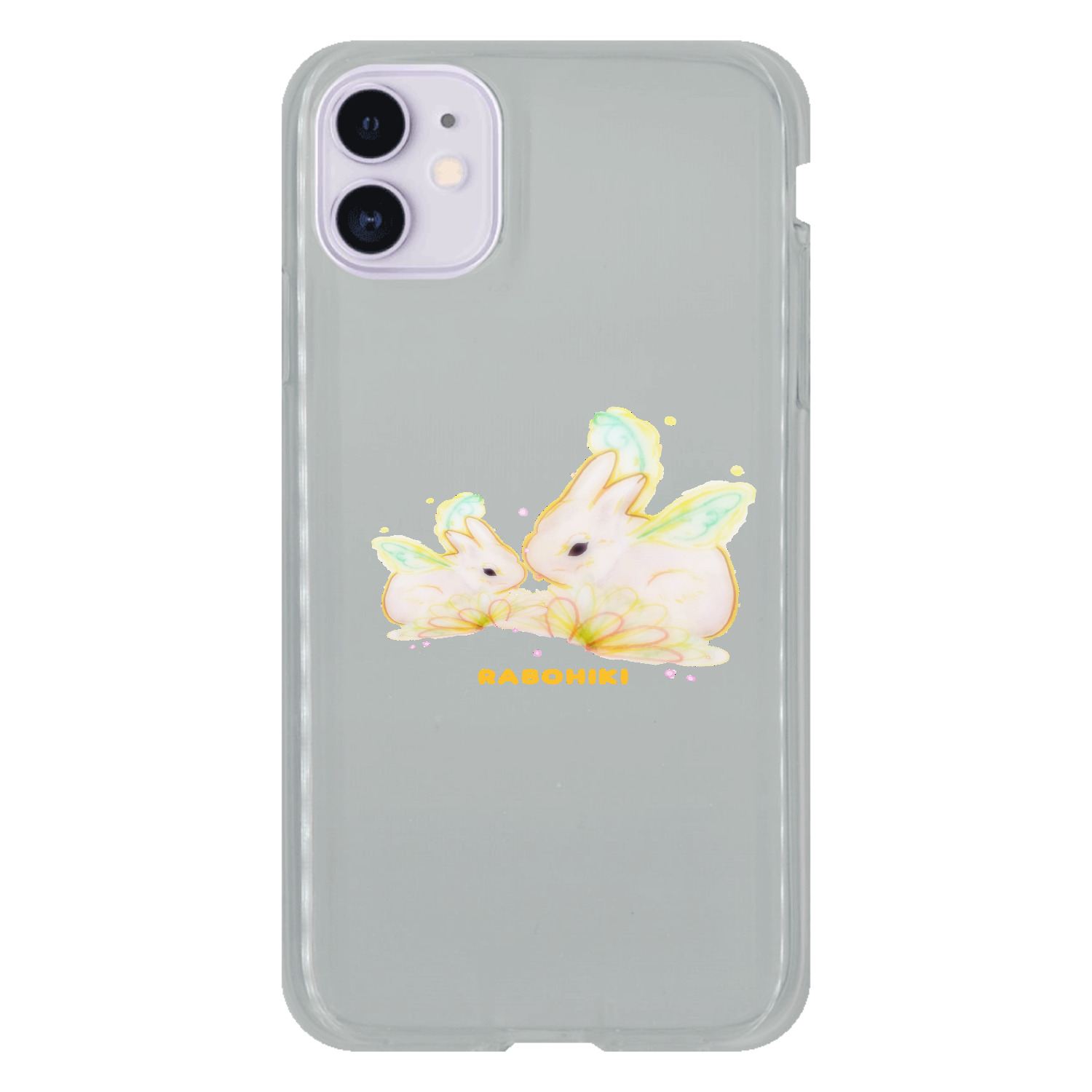 天使のうさぎ 仲良し2羽 iPhone11 ソフトケース (TPU)