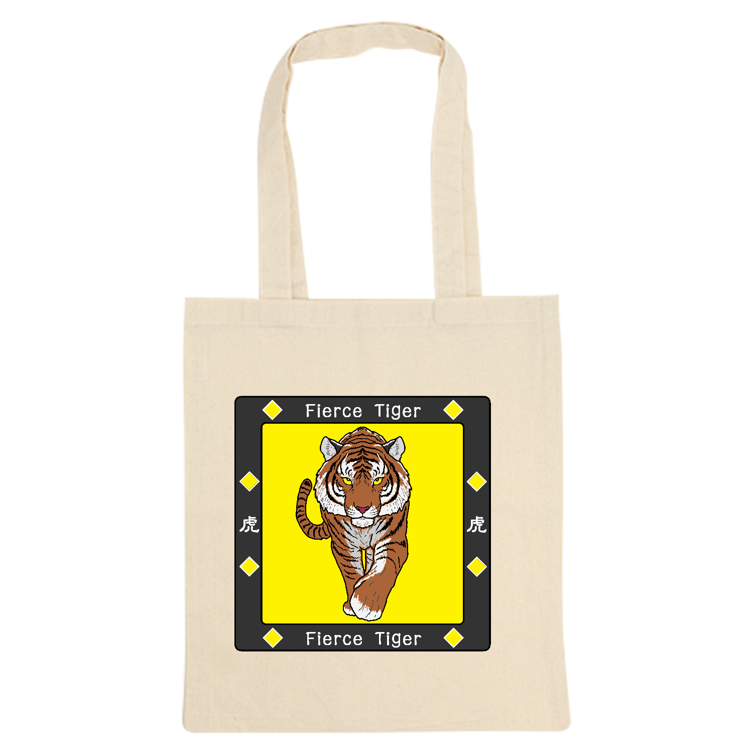 Fierce Tiger 厚手コットンバッグ（M)