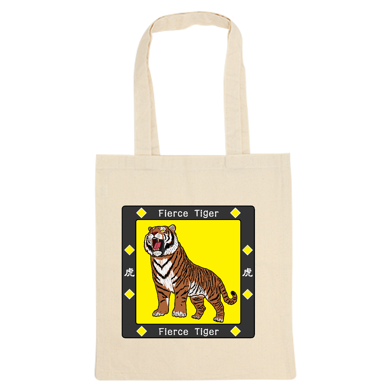 Fierce Tiger 厚手コットンバッグ（M)