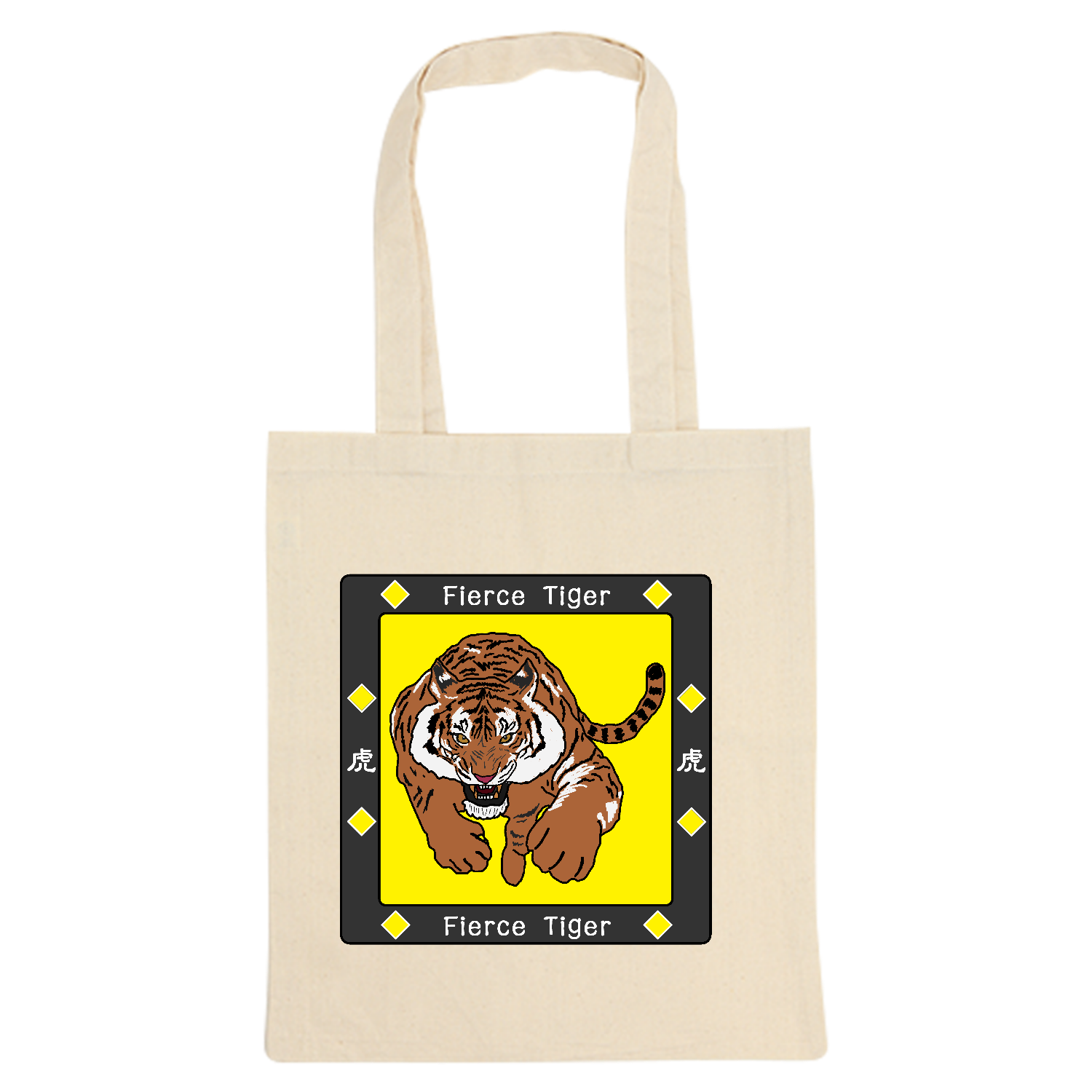 Fierce Tiger 厚手コットンバッグ（M)
