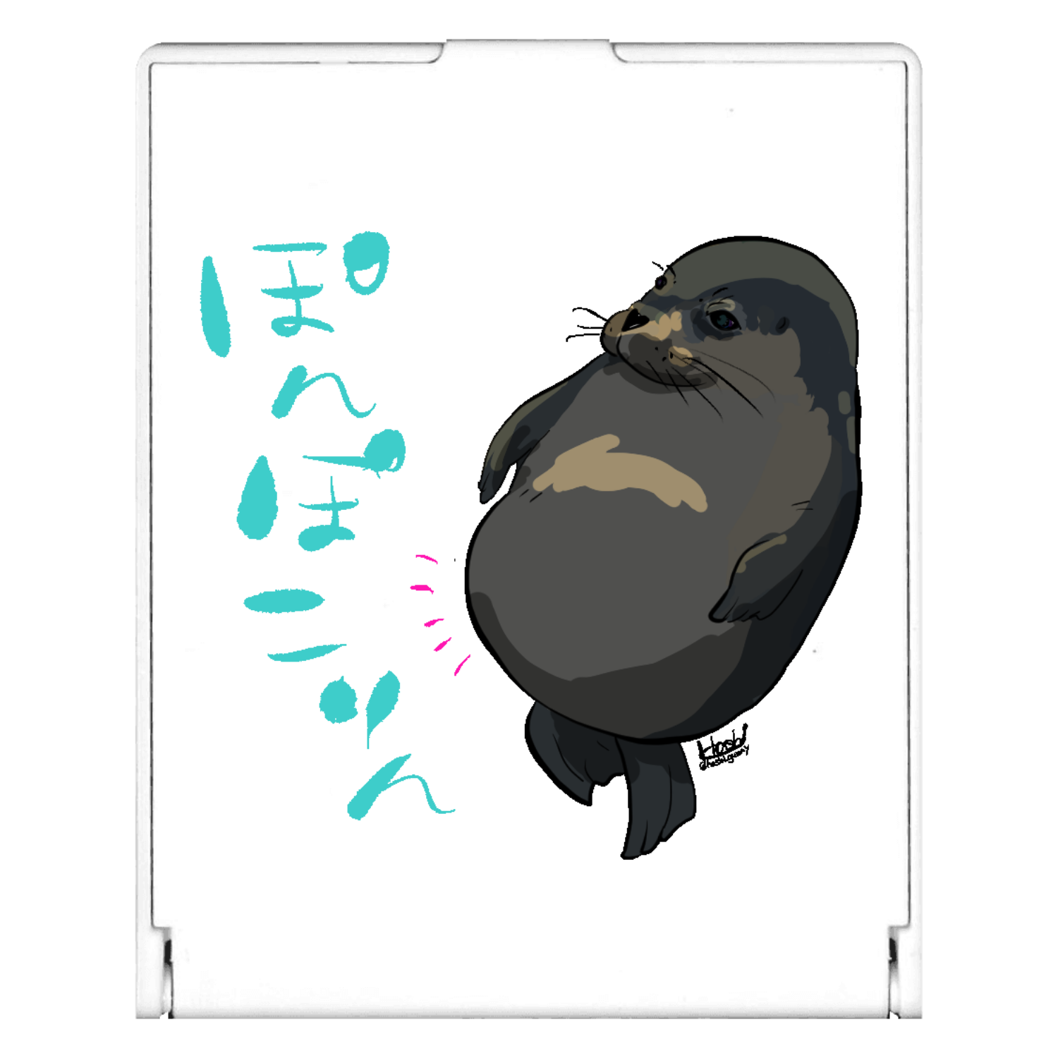 おなかいっぱいのアザラシ スクエアミラー