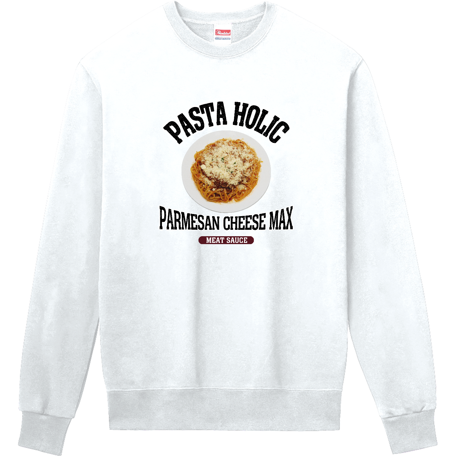 ミートソースパスタ（粉チーズ）（ビンテージ風） 定番スウェット