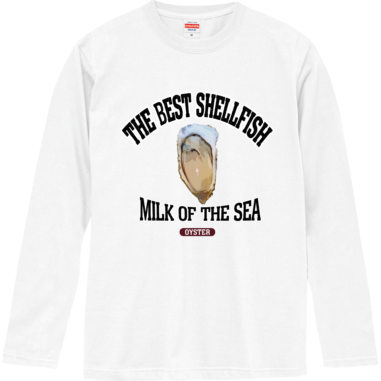 牡蠣（ビンテージ風） ロングスリーブTシャツ