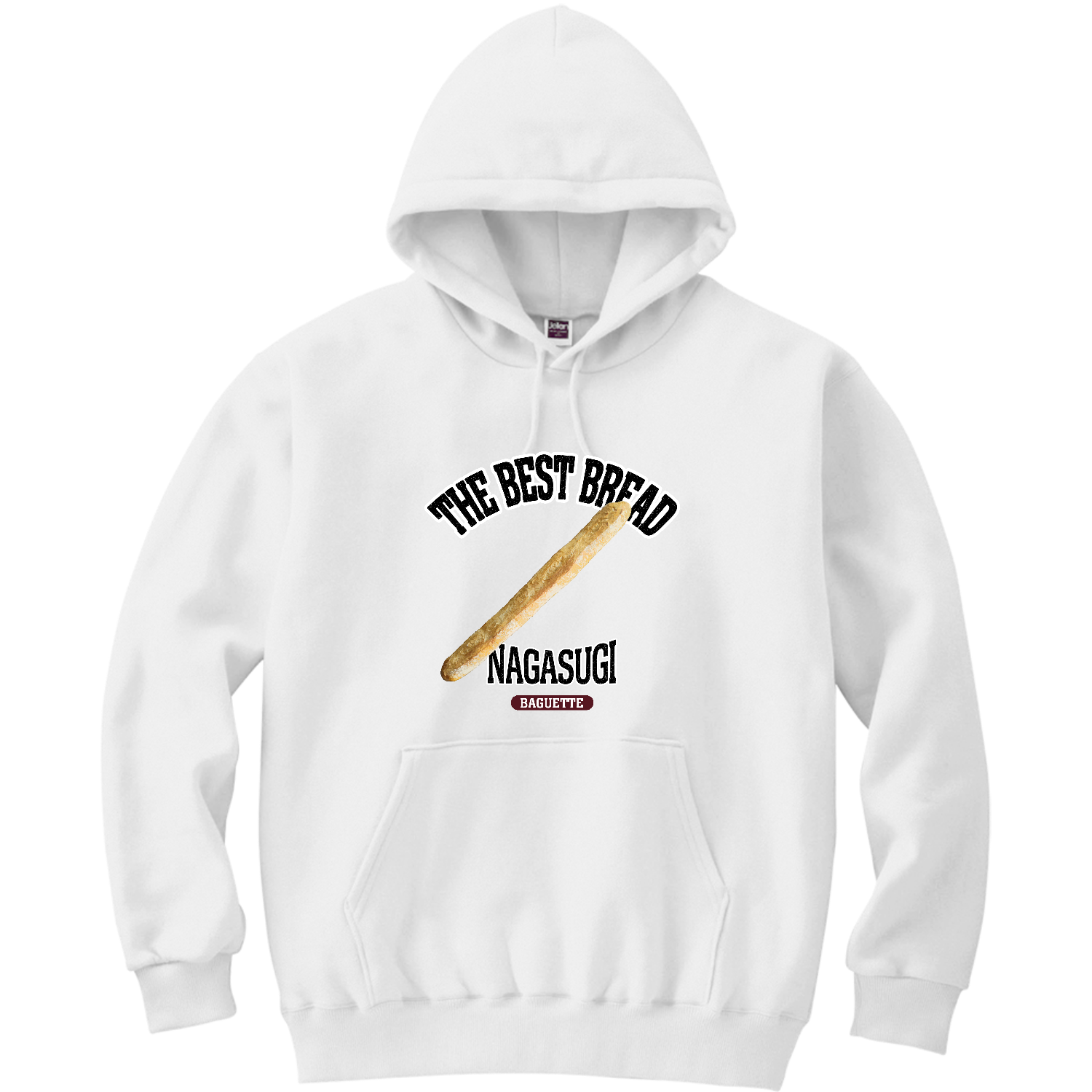 バゲット（ビンテージ風） 軽量プルパーカー (長袖プリント)