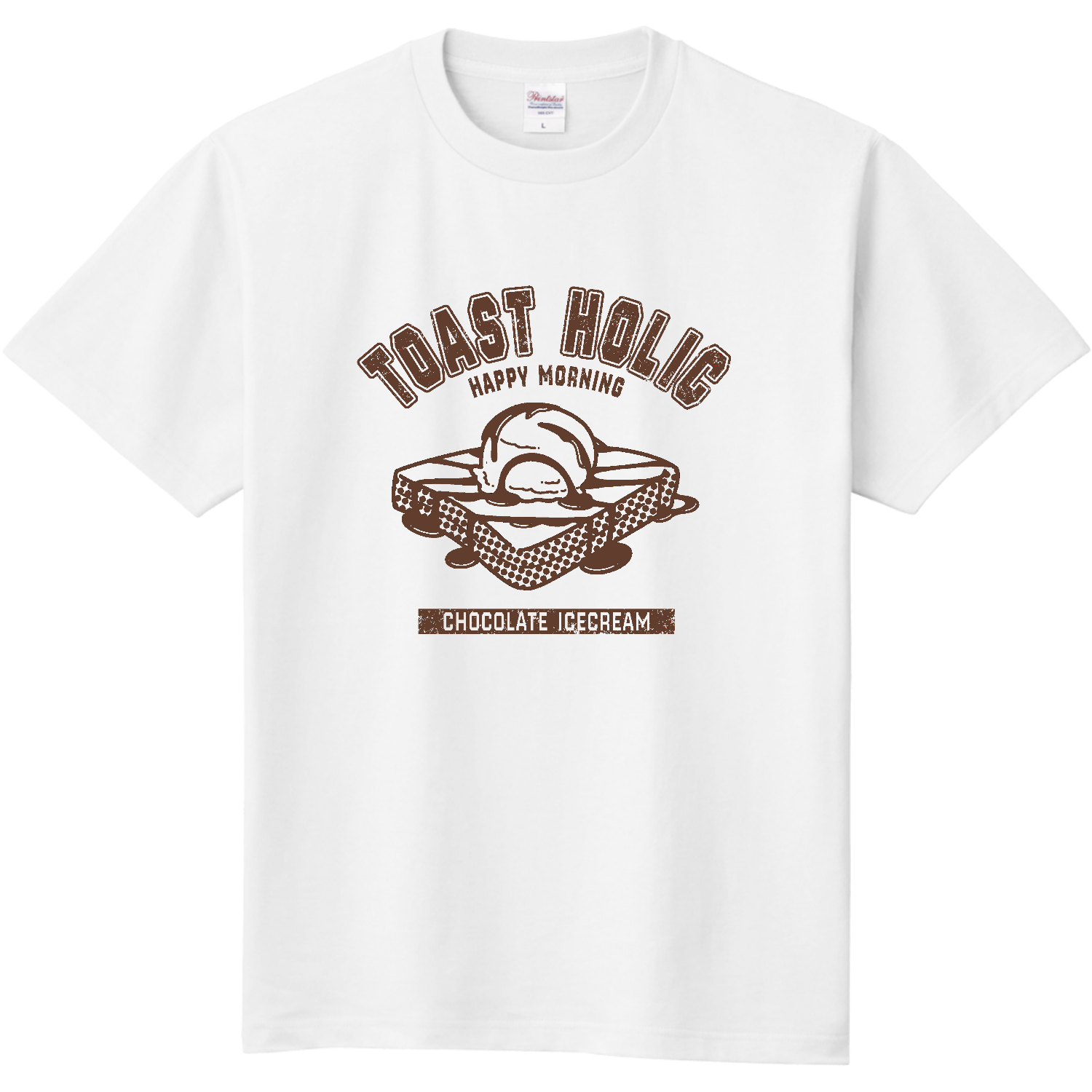 チョコアイストースト（アレンジトースト カレッジ風イラスト） 定番Ｔシャツ
