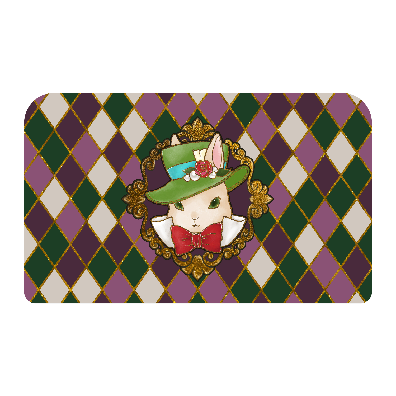 うさinワンダーランド（ハッター）スクエアレザーポーチ1