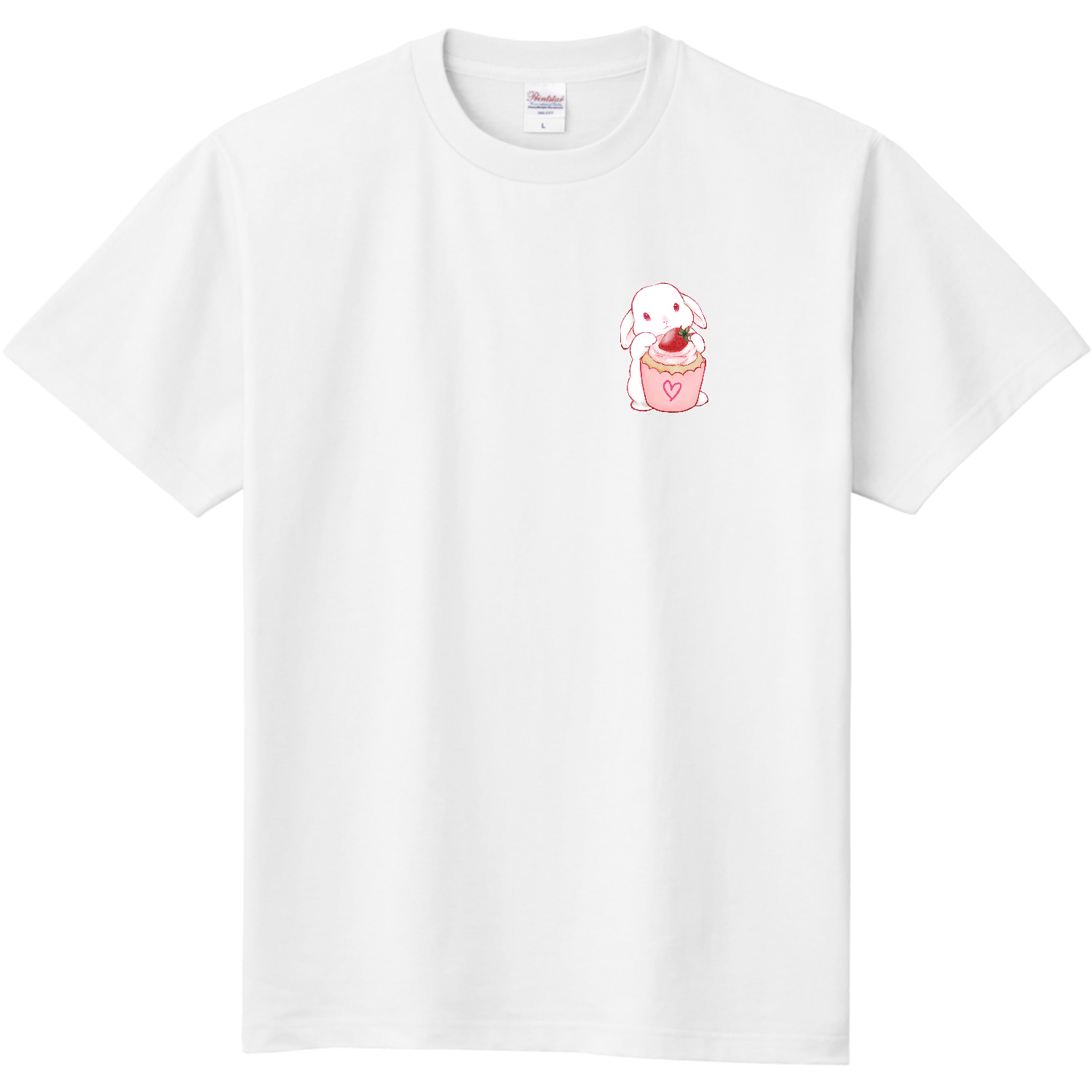 カップケーキと白うさぎ 定番Ｔシャツ