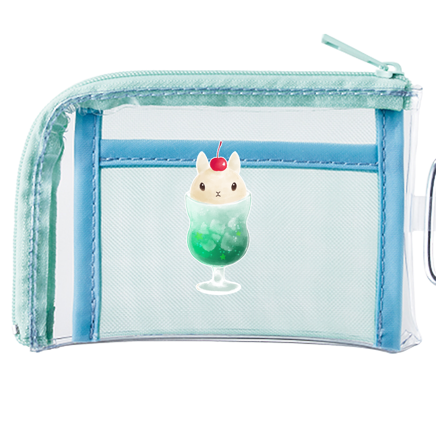 うさクリームソーダ メッシュポケットクリアミニポーチ メッシュポケットクリアミニポーチ