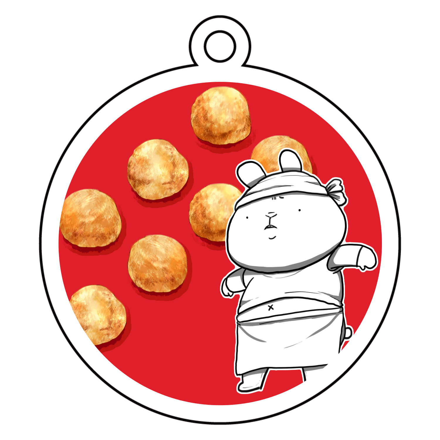 あかしやきうさぎ アクリルキーホルダー　丸型 (6cm)