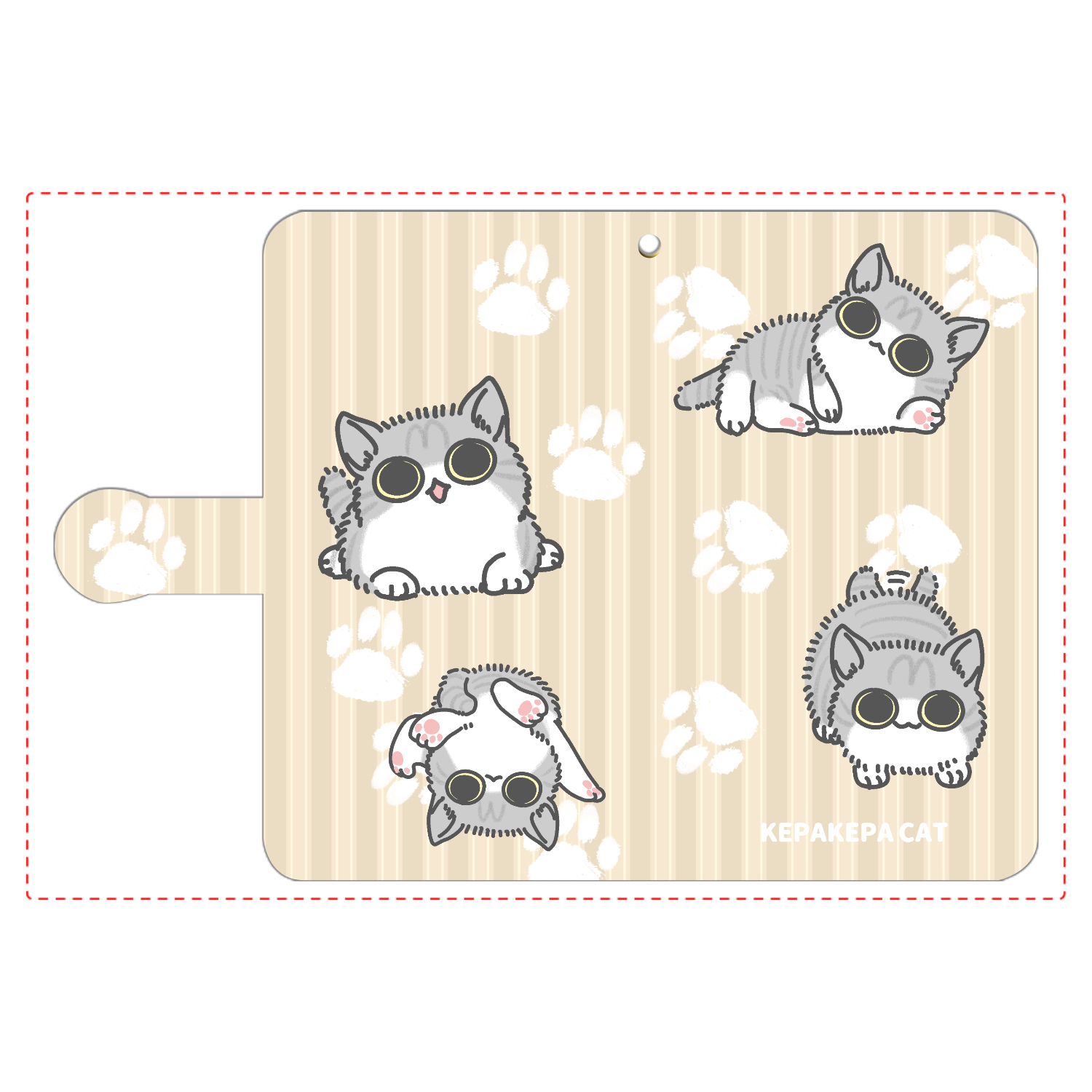 けぱけぱした子猫 手帳型ベルト付きアンドロイドM