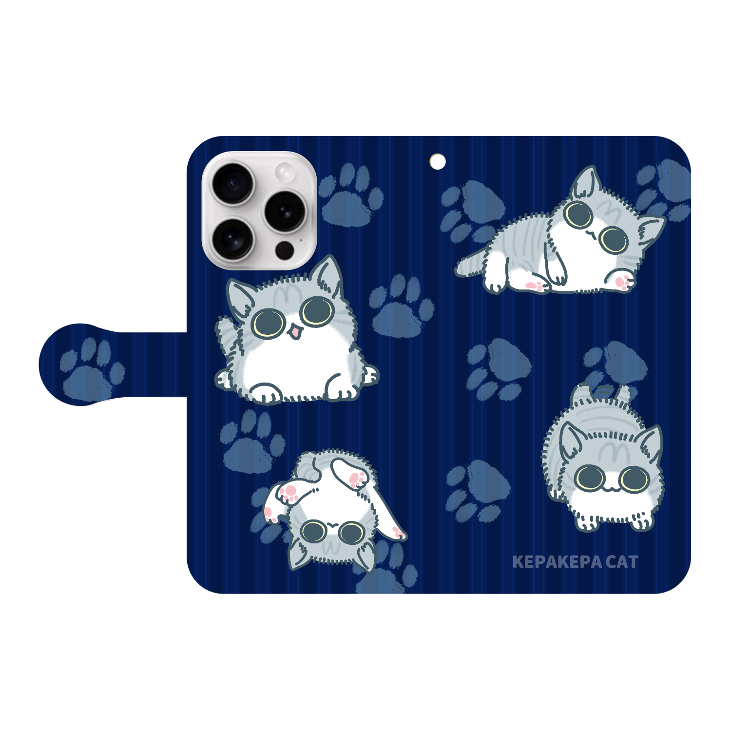 けぱけぱした子猫 iPhone16 Pro 手帳型スマホケース