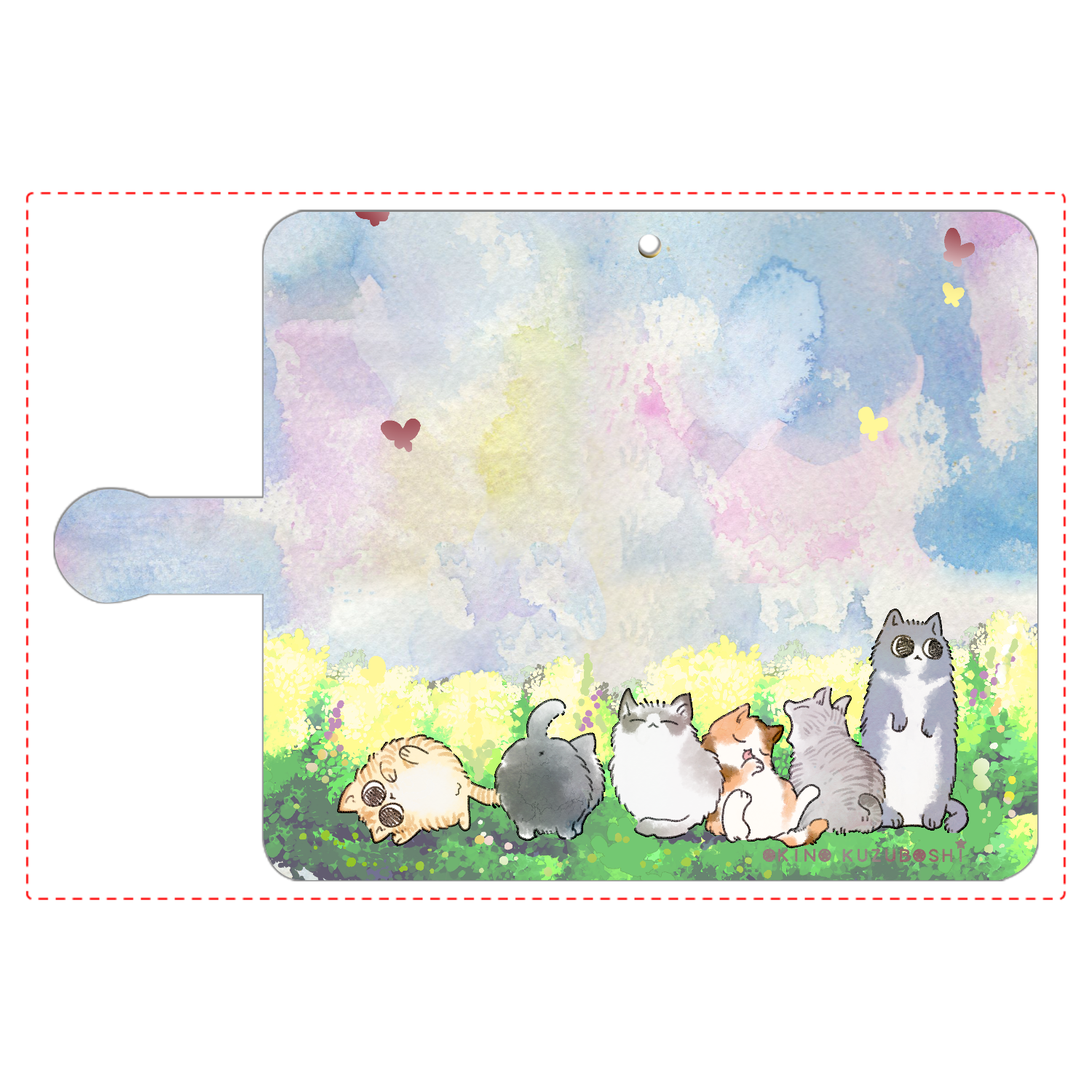 けぱけぱの子猫たち 手帳型ベルト付きアンドロイドM