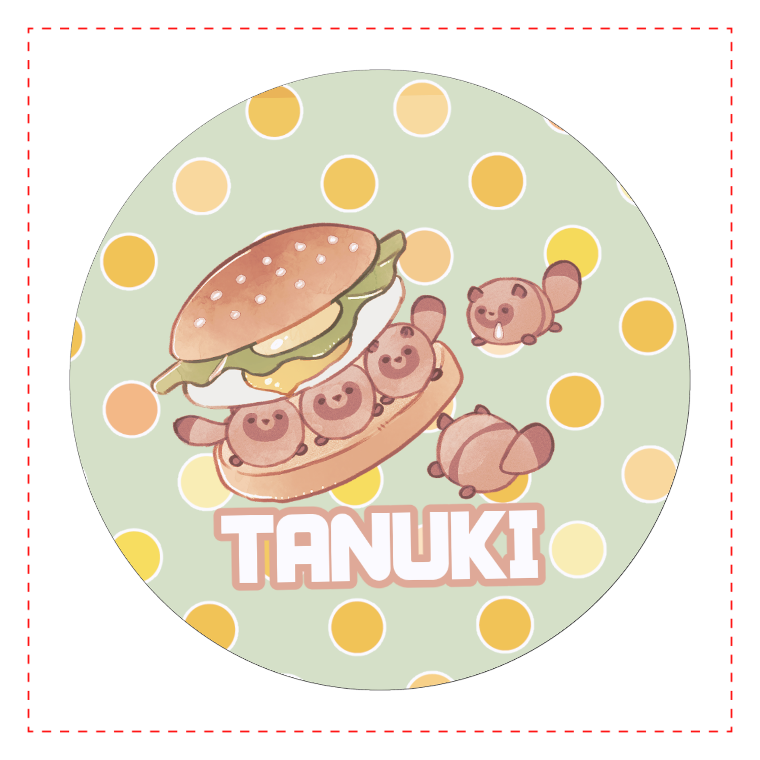 ハンバーガーたぬき クリアバッジ