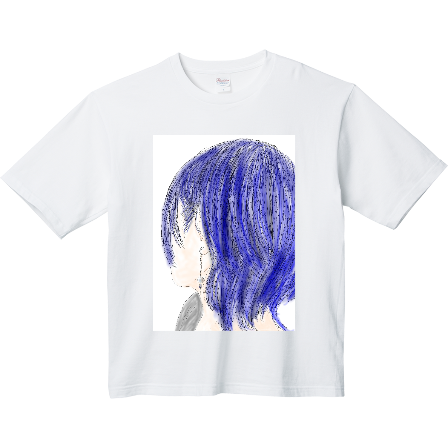 青髪ウルフカットの子 ヘビーウェイト ビッグシルエットTシャツ