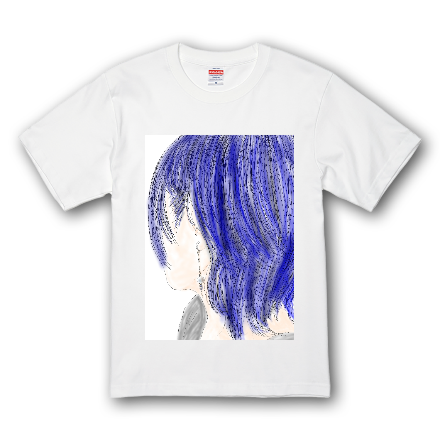 青髪ウルフカットの子 プレミアムTシャツ