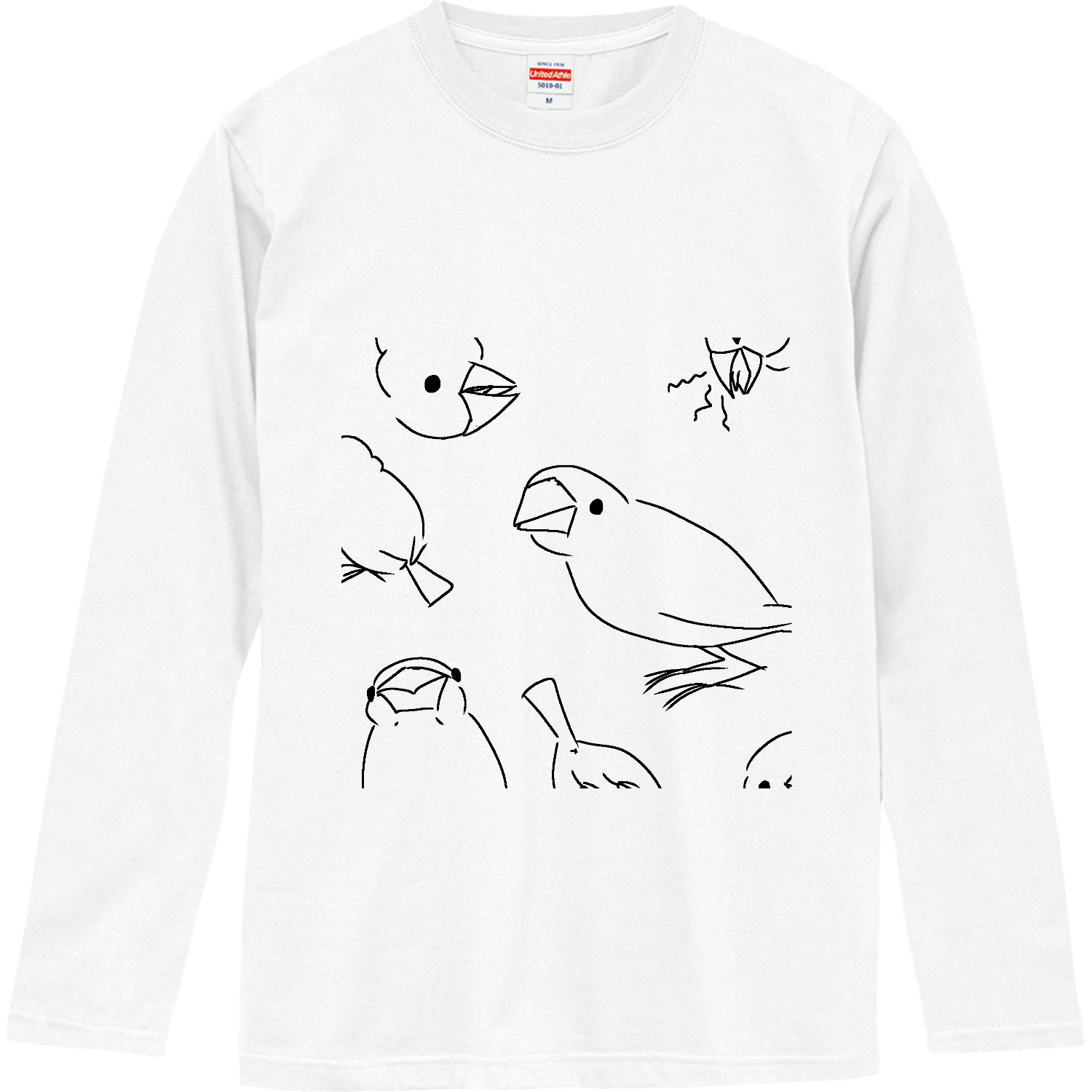 いろんなゆる文鳥ず ロングスリーブTシャツ