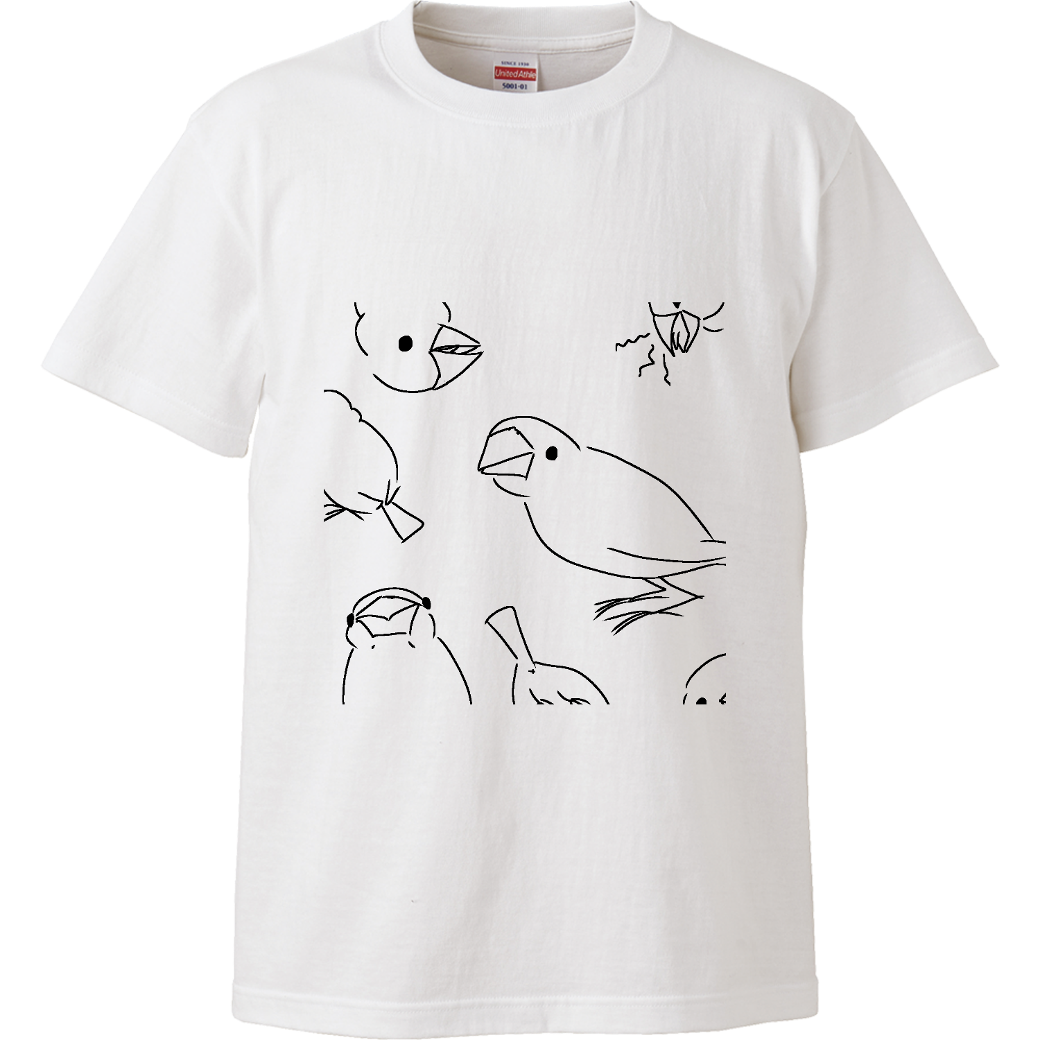 いろんなゆる文鳥ず ハイクオリティーTシャツ