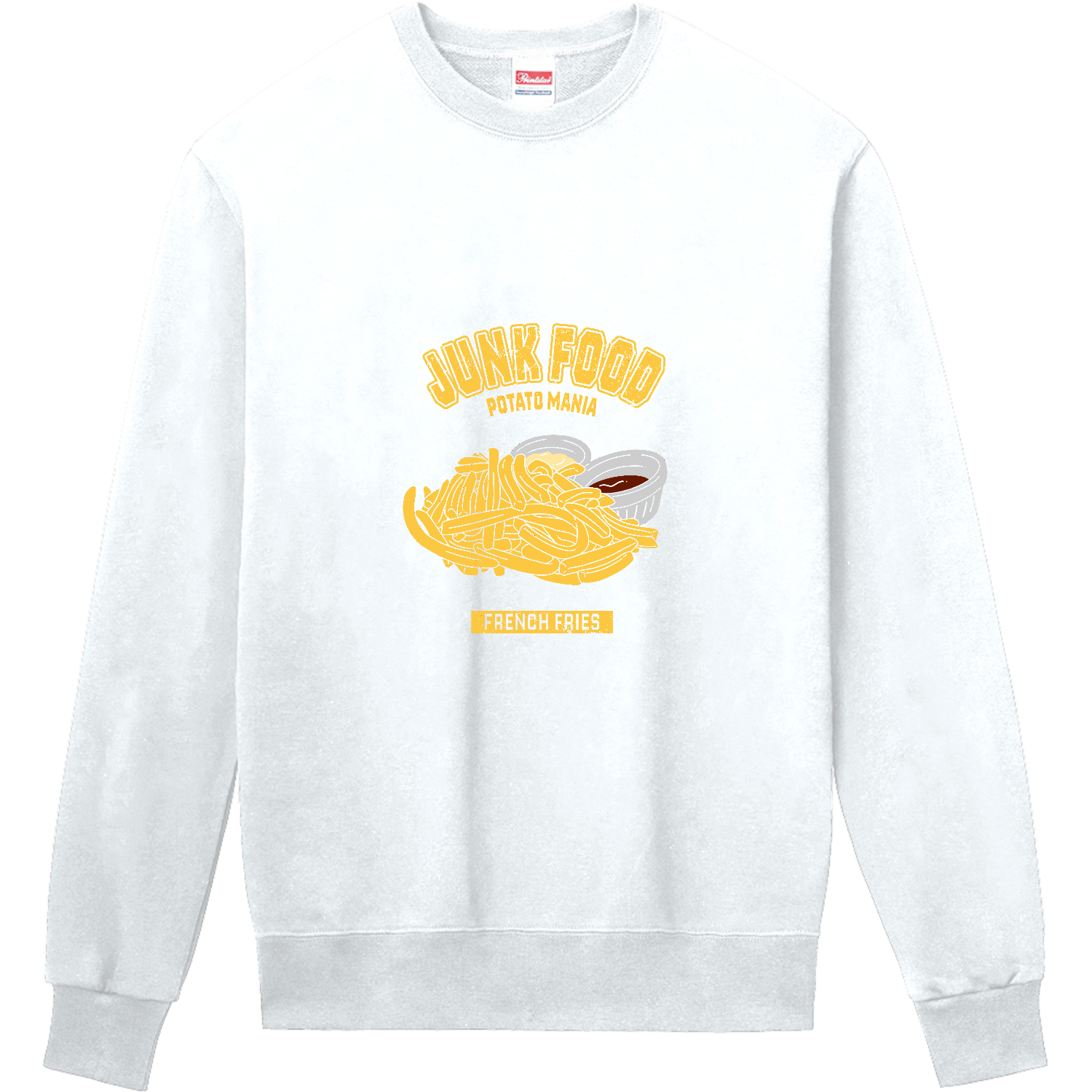細細フライドポテト（カレッジ風イラスト） 定番スウェット