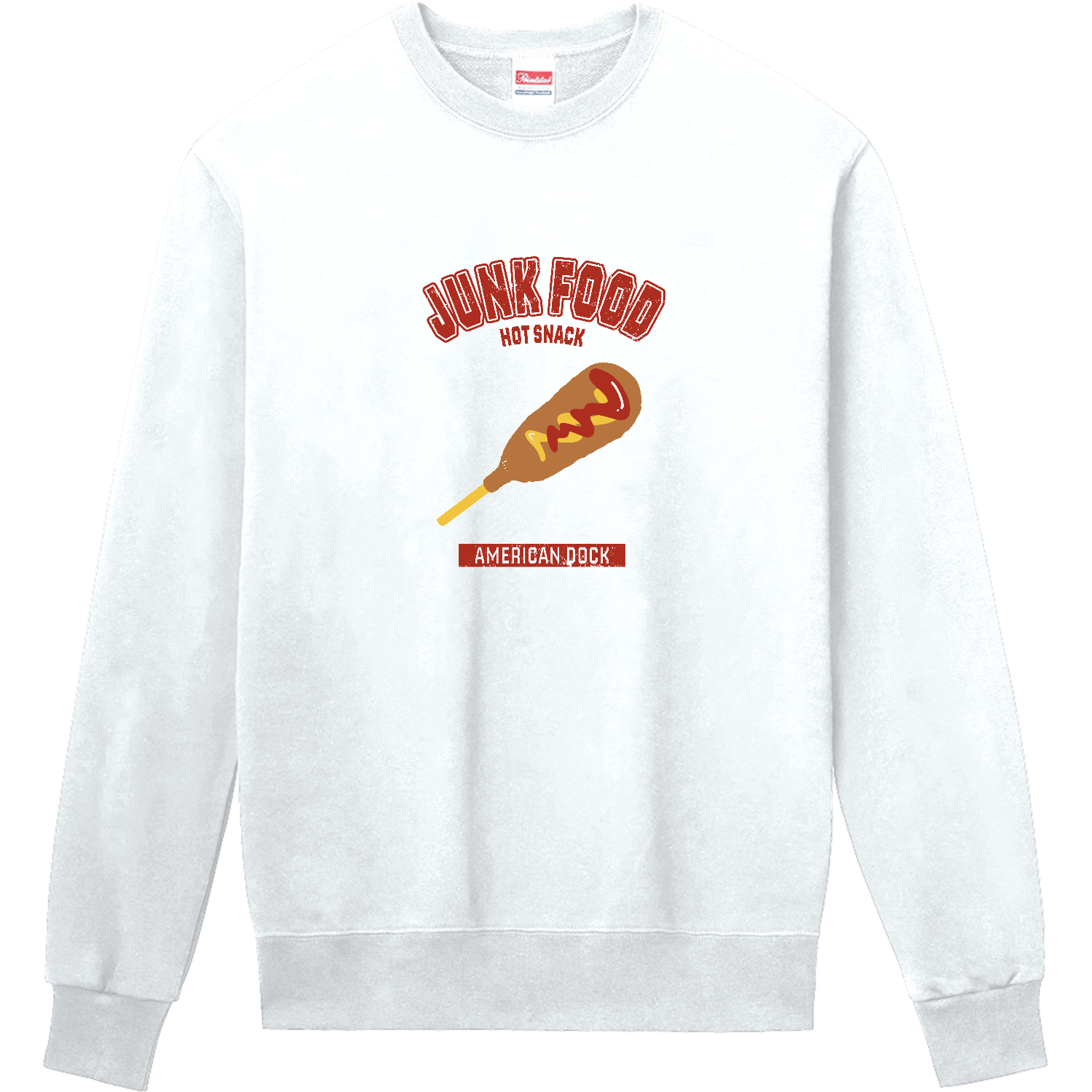 朝ごはんチャンネルTシャツ アメリカンドック ブラック【L】 朝ごはん