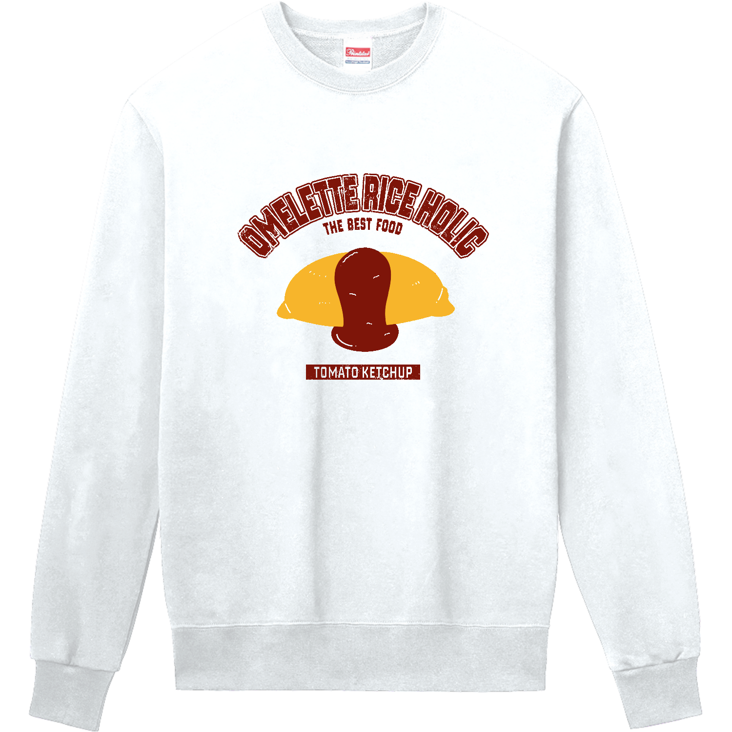 オムライス（カレッジ風イラスト） Tシャツ｜メシテロタイプ（飯テロT