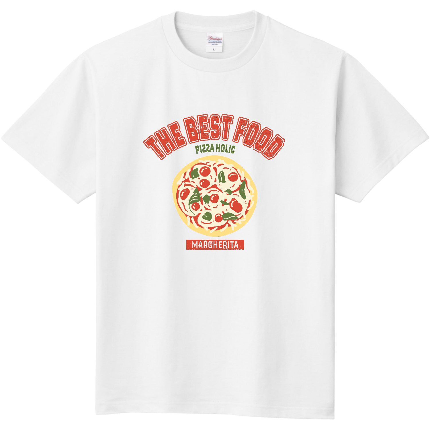マルゲリータピザ（カレッジ風イラスト） 定番Ｔシャツ