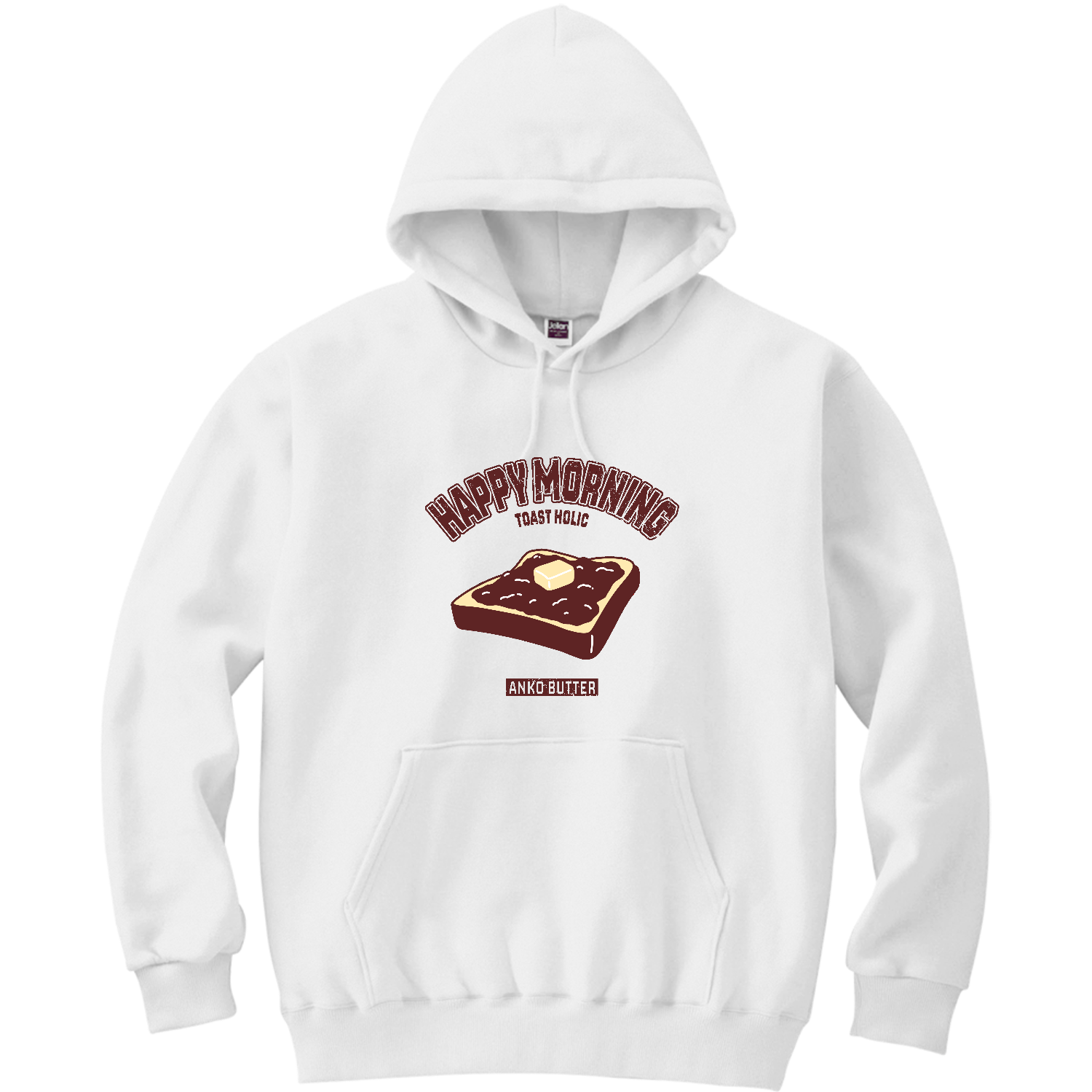あんこバタートースト（アレンジトースト カレッジ風イラスト） 軽量プルパーカー (長袖プリント)
