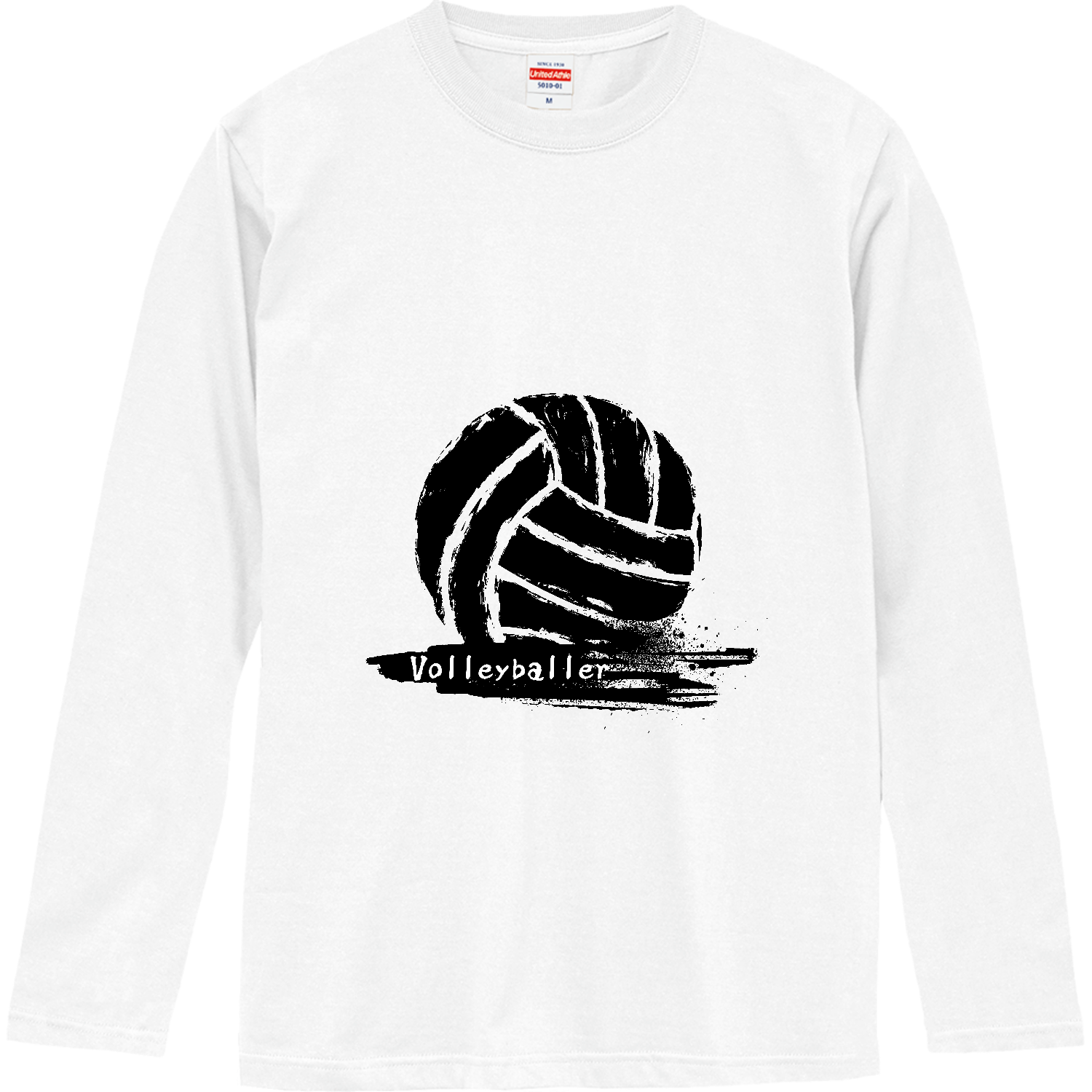 墨絵のバレーボール ロングスリーブTシャツ