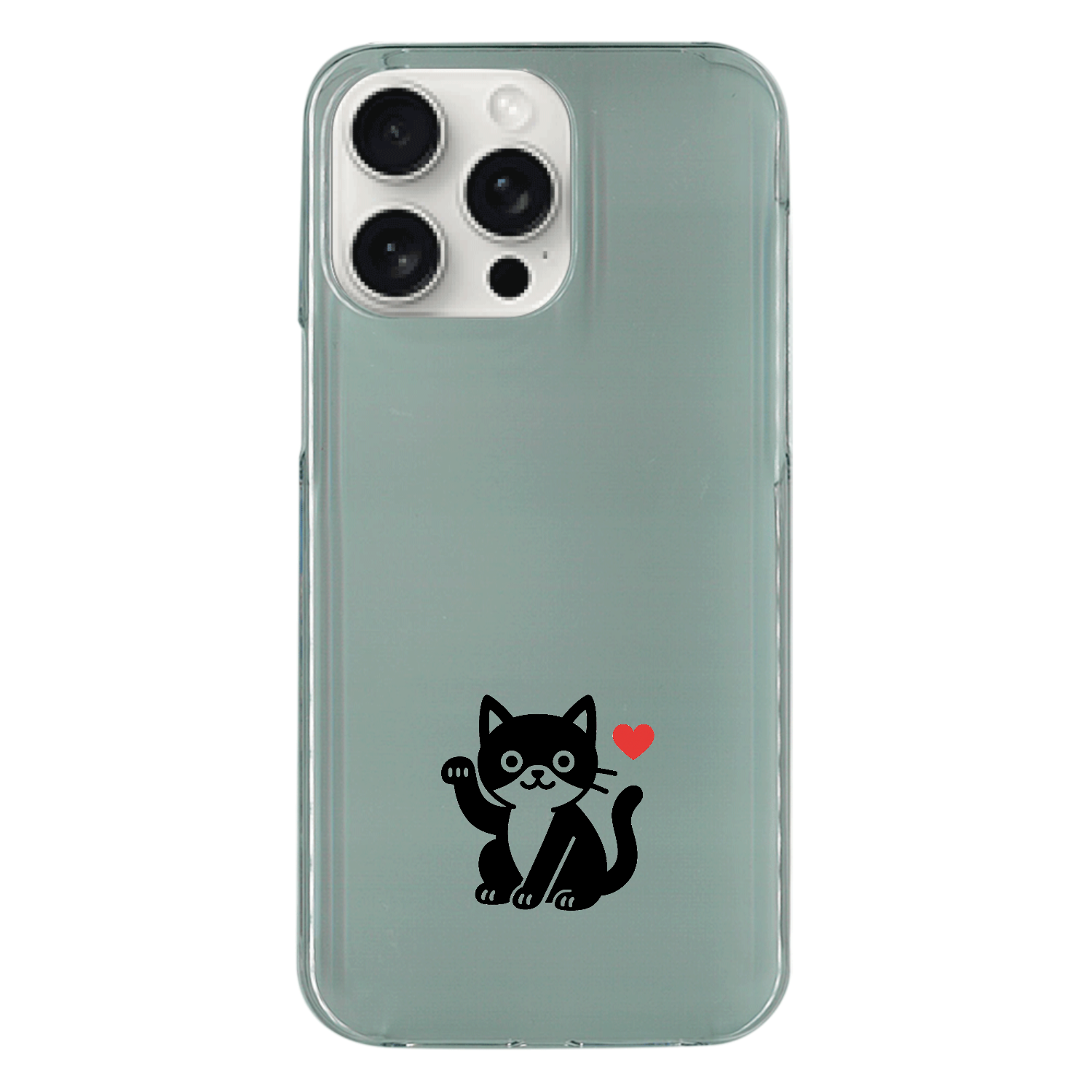 白黒ハチワレ猫01 iPhone15 Pro Max (透明) (ハードケース)