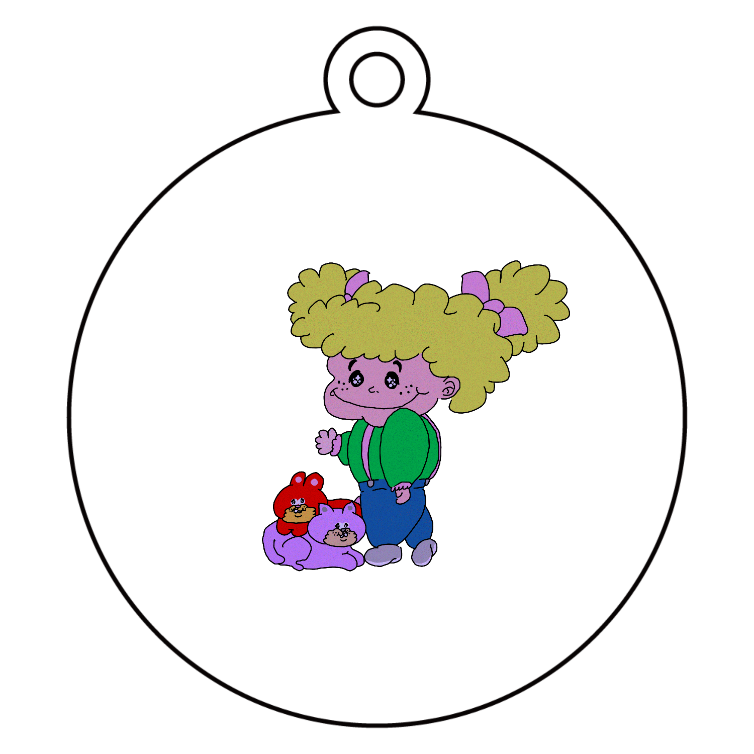 オリジナルイラストグッズアクリルキーホルダー　丸型 (6cm)1