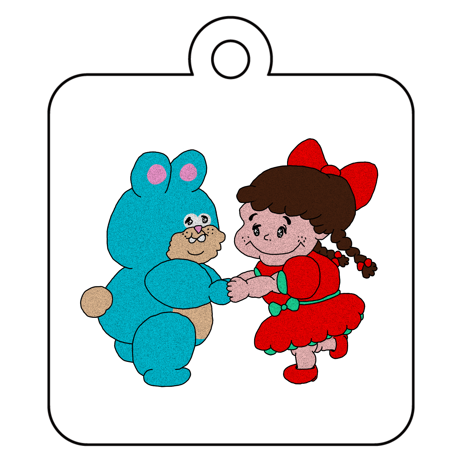 オリジナルイラストグッズアクリルキーホルダー　四角型 (4cm)1