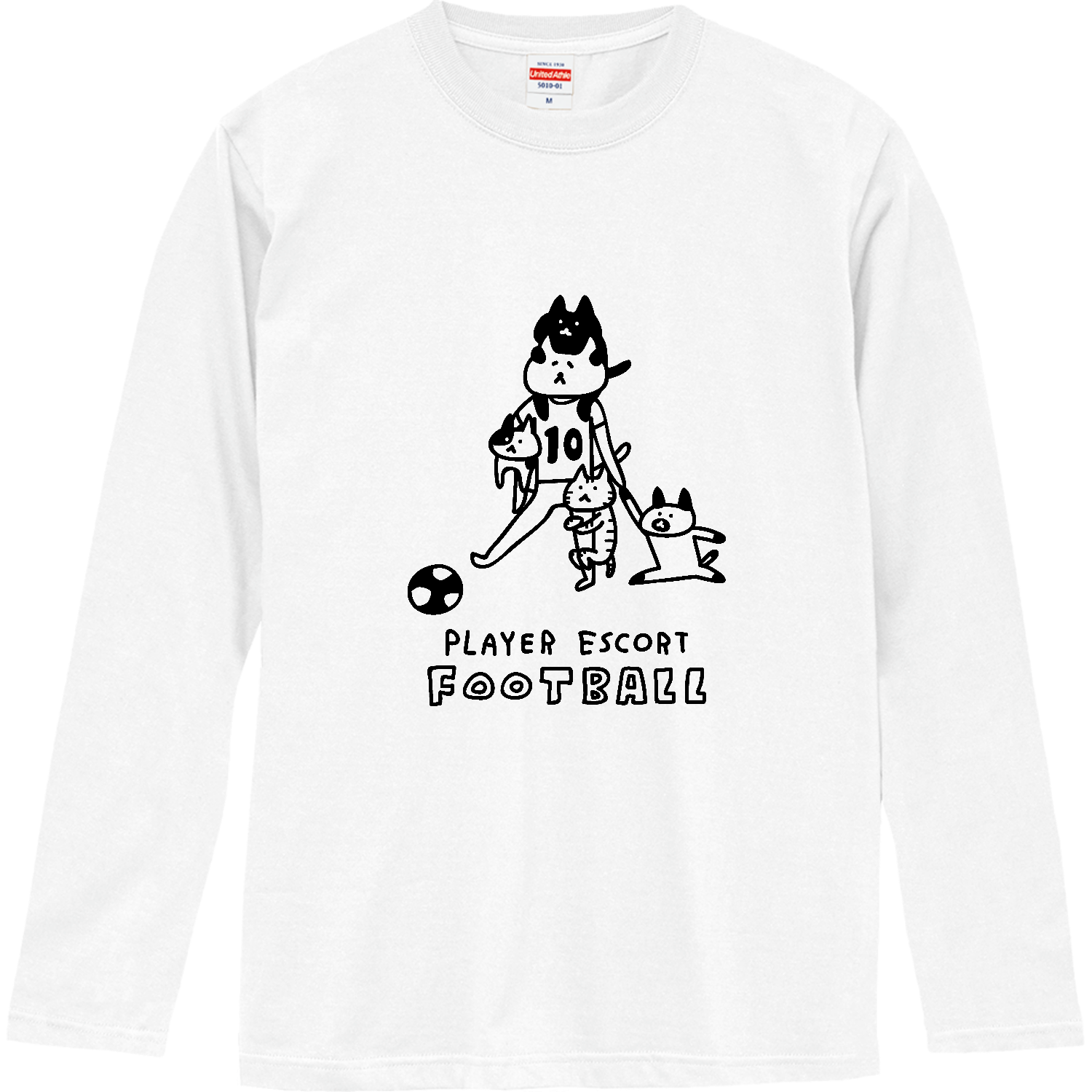 サッカー　エスコートキッズなネコ ロングスリーブTシャツ