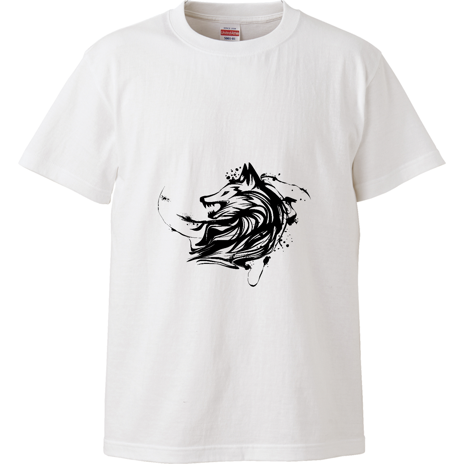 狼の墨絵 ハイクオリティーTシャツ