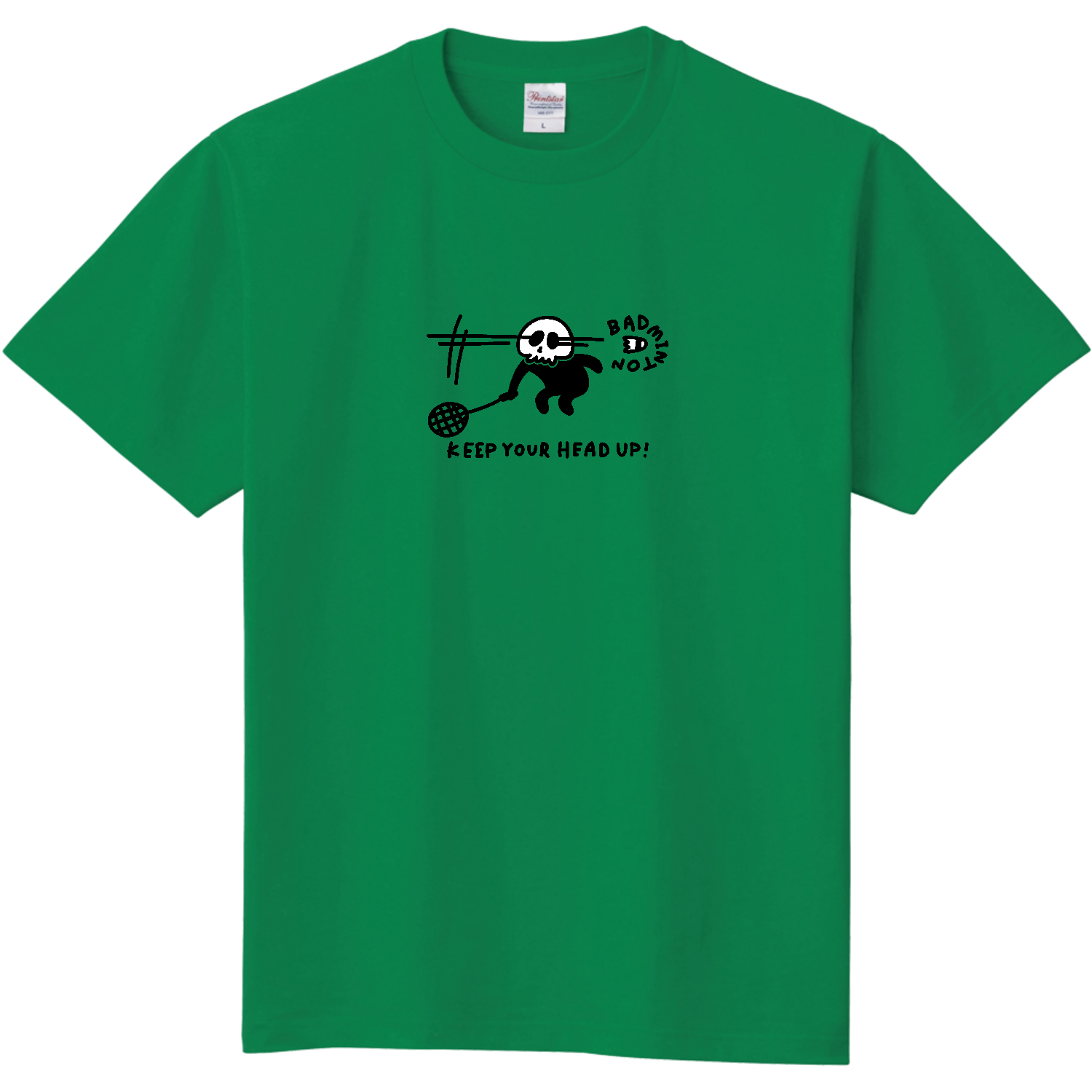 バドミントン　ガイコツの目を通る 定番Ｔシャツ