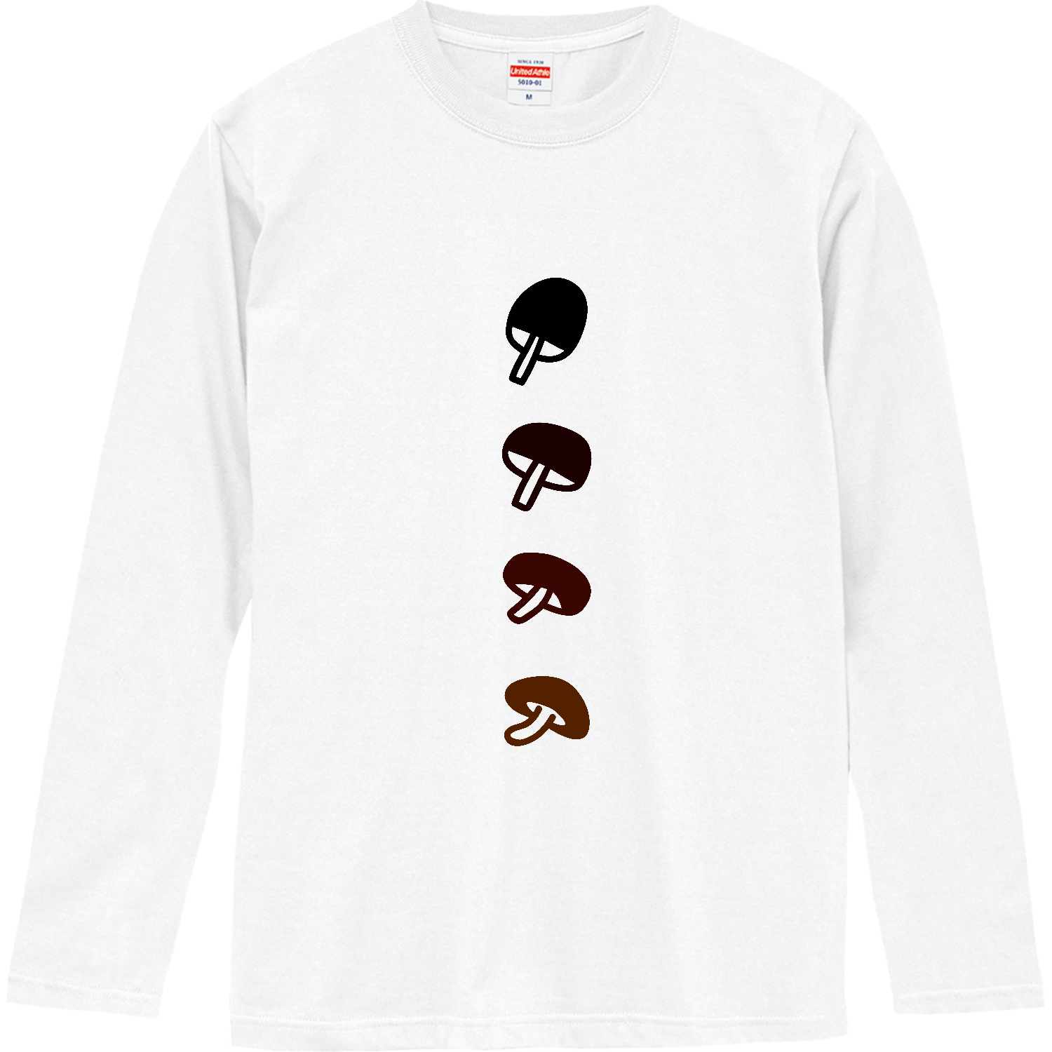 卓球　ラケットからキノコ ロングスリーブTシャツ