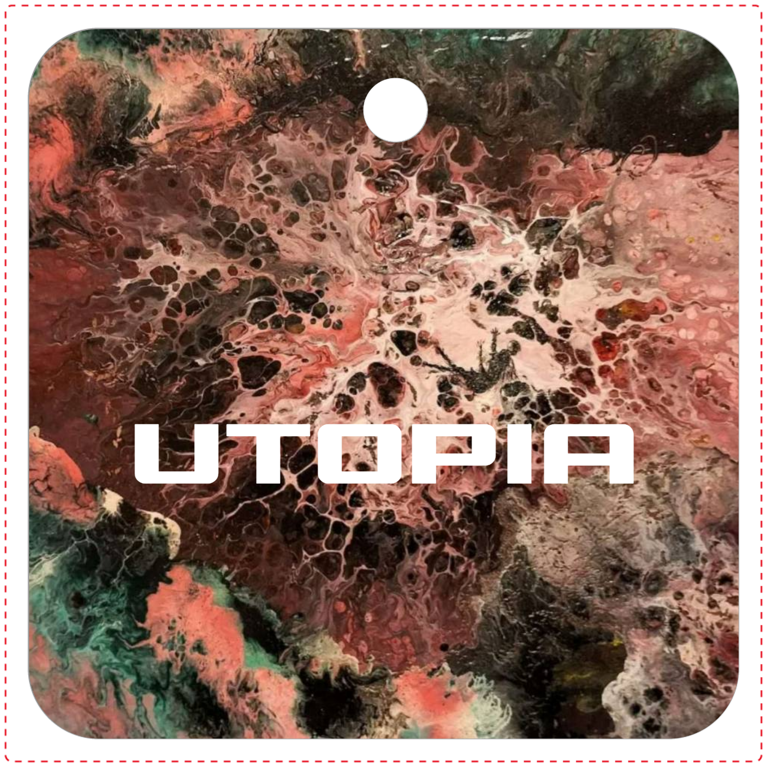 世界の終わりに1人きり(UTOPIA)レザーキーホルダー（四角型）1