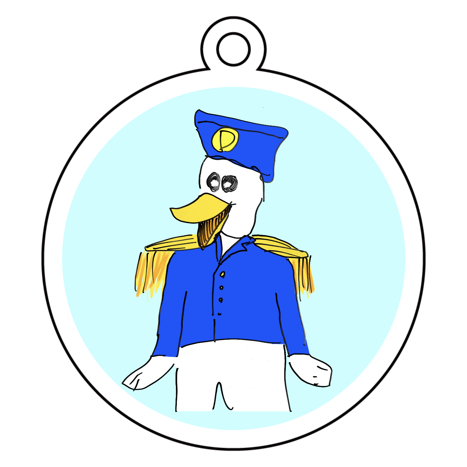 海軍アヒルさん アクリルキーホルダー　丸型 (6cm)