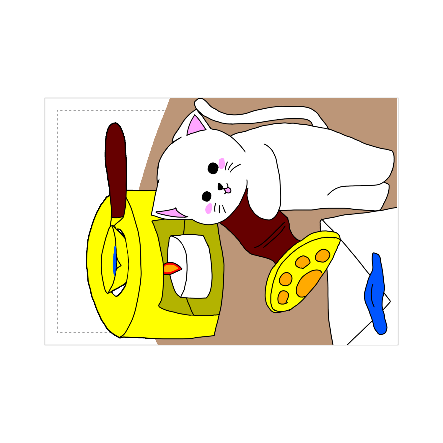 お手紙送りたいにゃんこ ブランケット - 700 x 1000 (mm) - ポリエステル