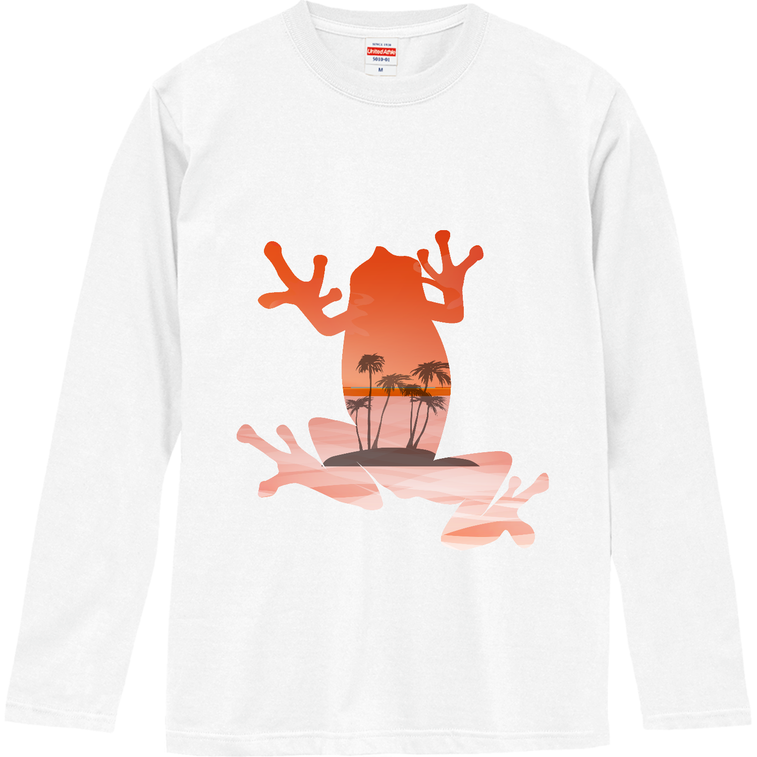 ハワイのゆるいカエル ロングスリーブTシャツ