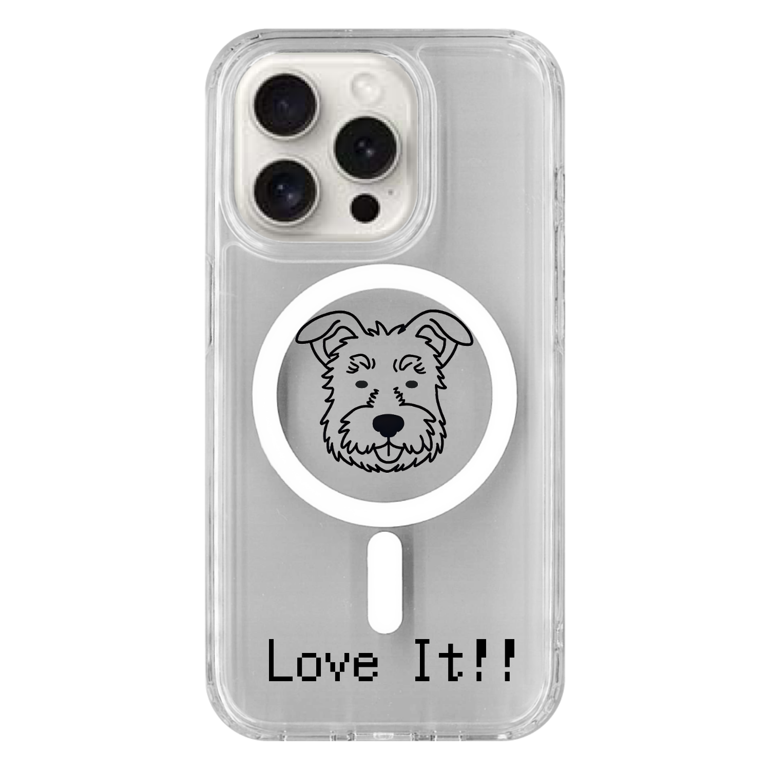 Love It!!つぶらなシュナちゃんiphoneケース iPhone15Pro MagSafe対応 耐衝撃クリアケース