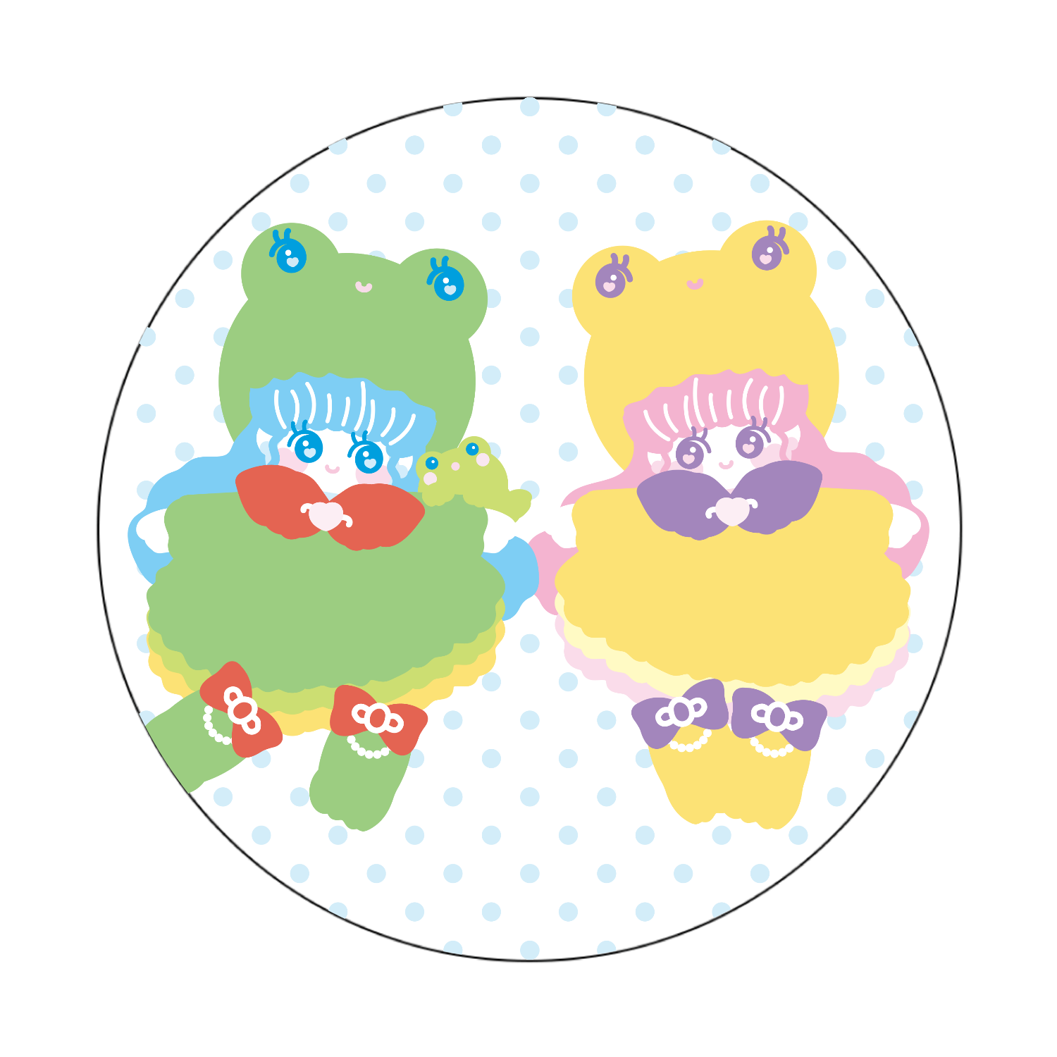 froggirls オリジナル缶バッジ白背景(Φ75㎜)
