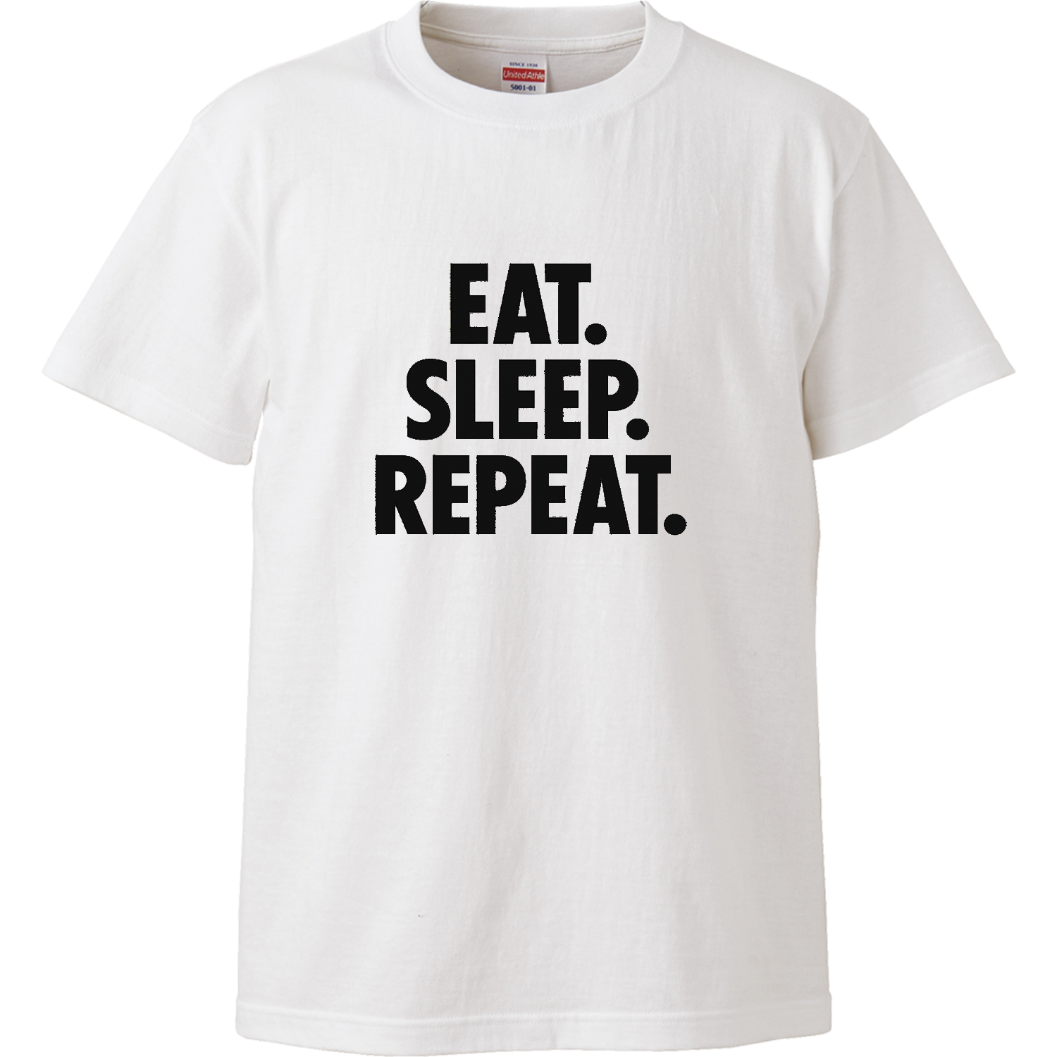 EAT.SLEEP.REPEAT.食う 寝る 繰り返し デブ 大食漢 人生 ハイクオリティーTシャツ