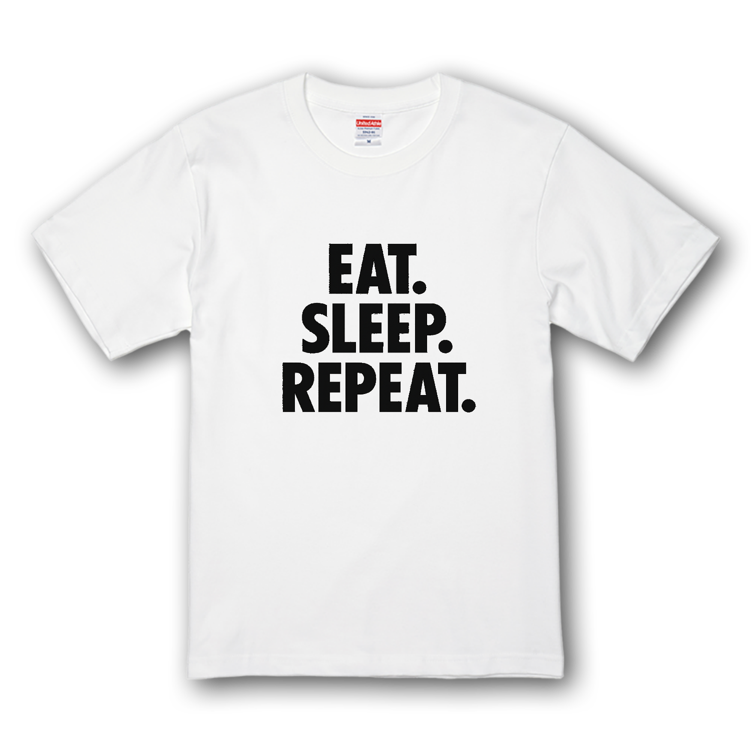 EAT.SLEEP.REPEAT.食う 寝る 繰り返し デブ 大食漢 人生 プレミアムTシャツ