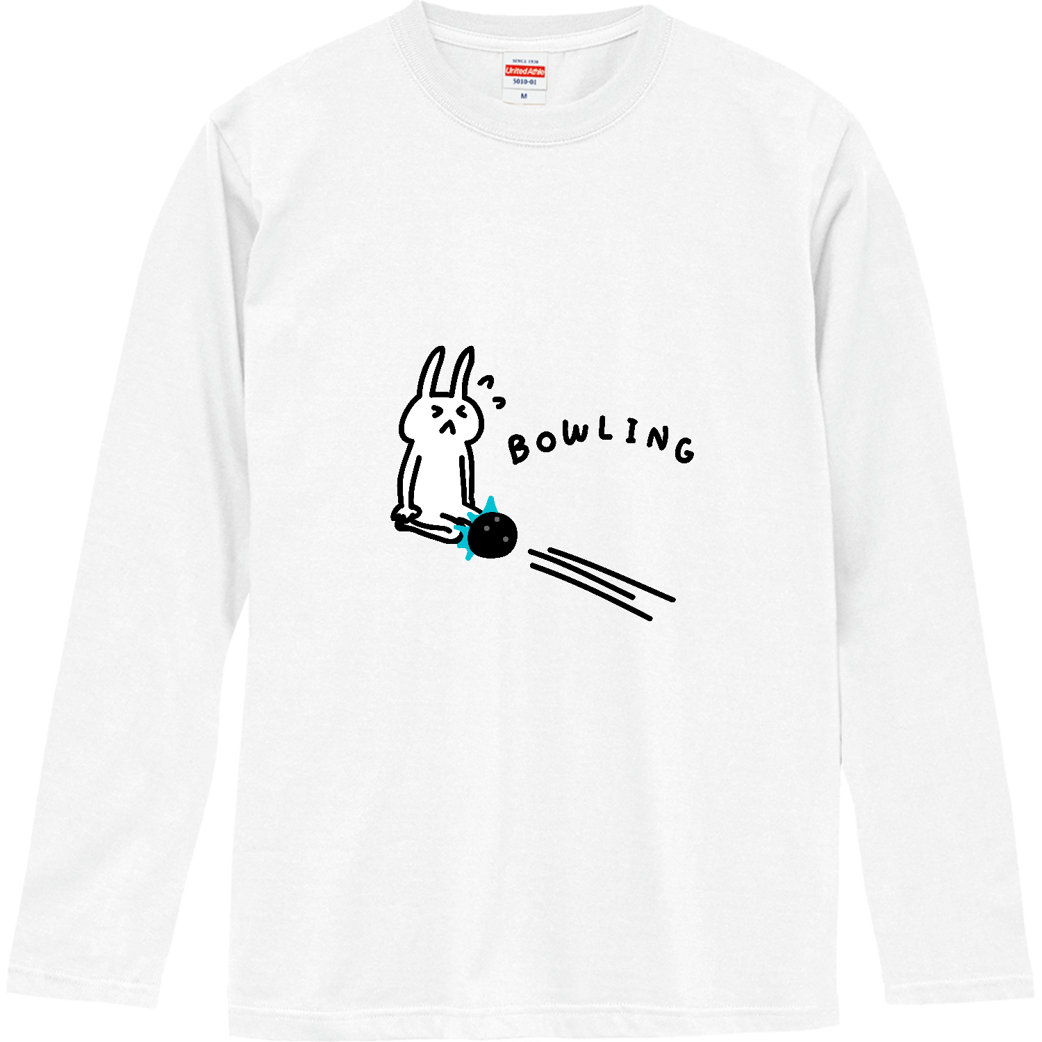 ボウリング　膝にボール ロングスリーブTシャツ